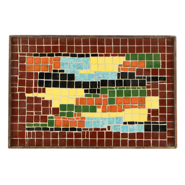 Mid Century Modern Tile Mosaic, Mid-20th Century