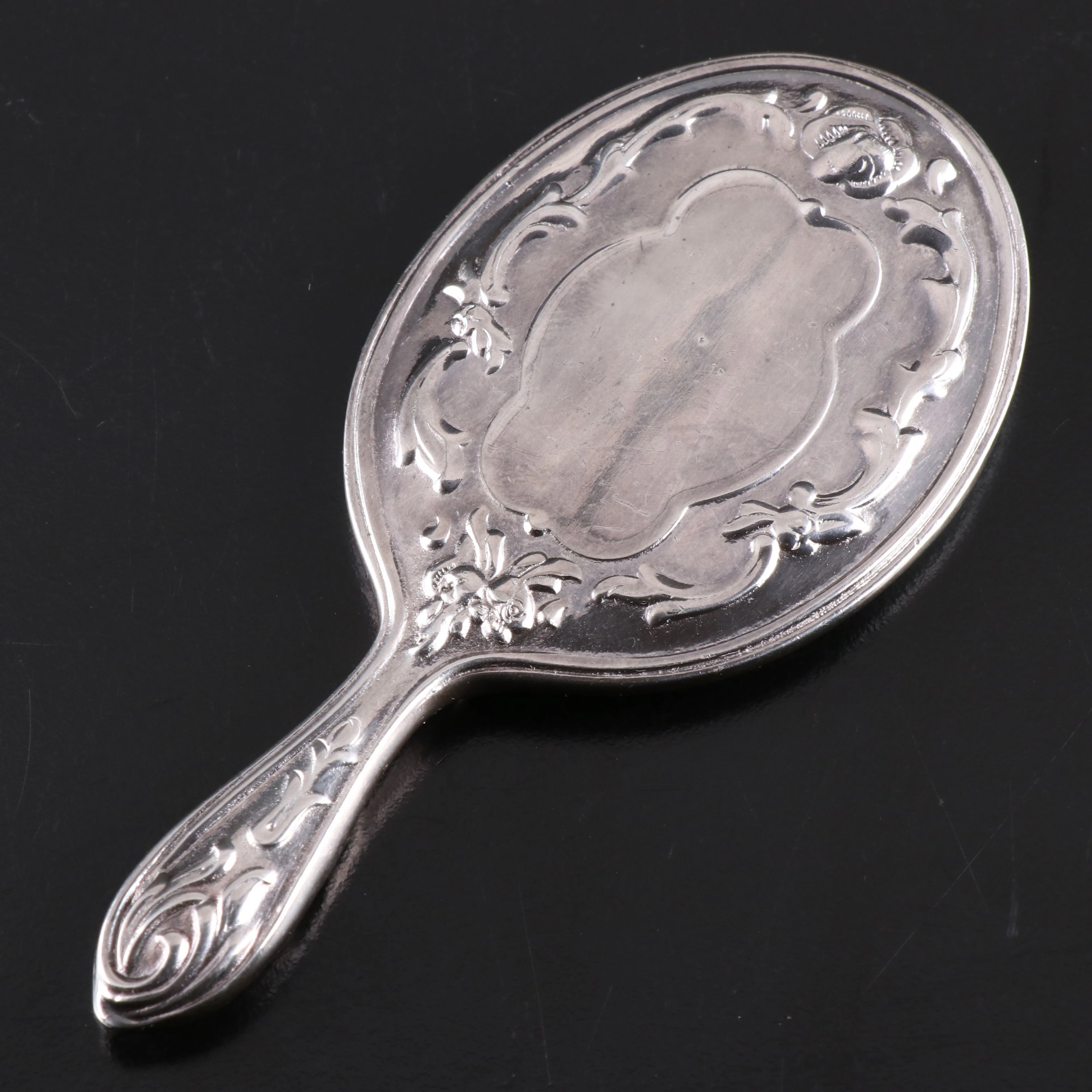 Reed & Barton Silver Finish Miniature Hand Mirror
