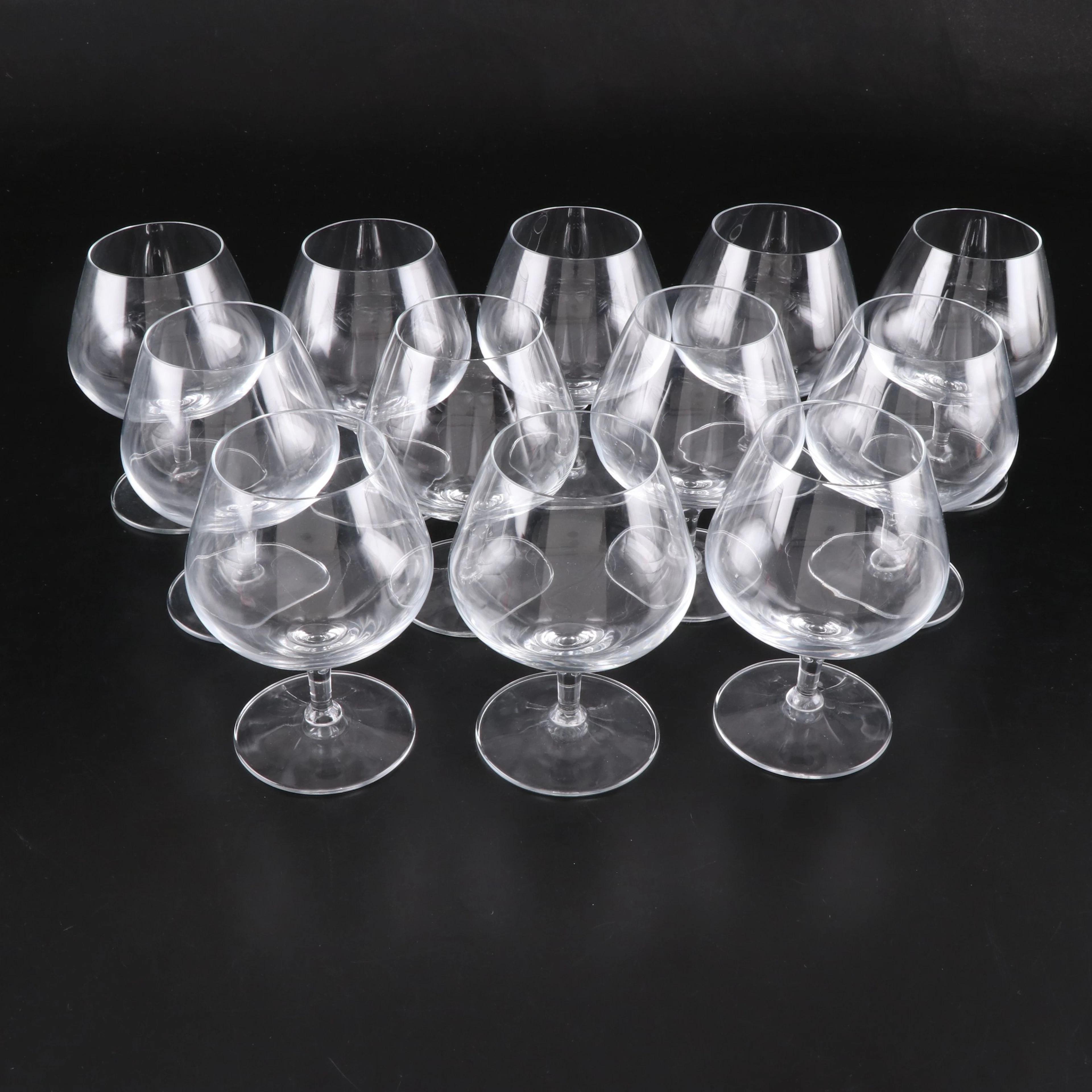 Set of Twelve Blown Glass Brandy Snifters
