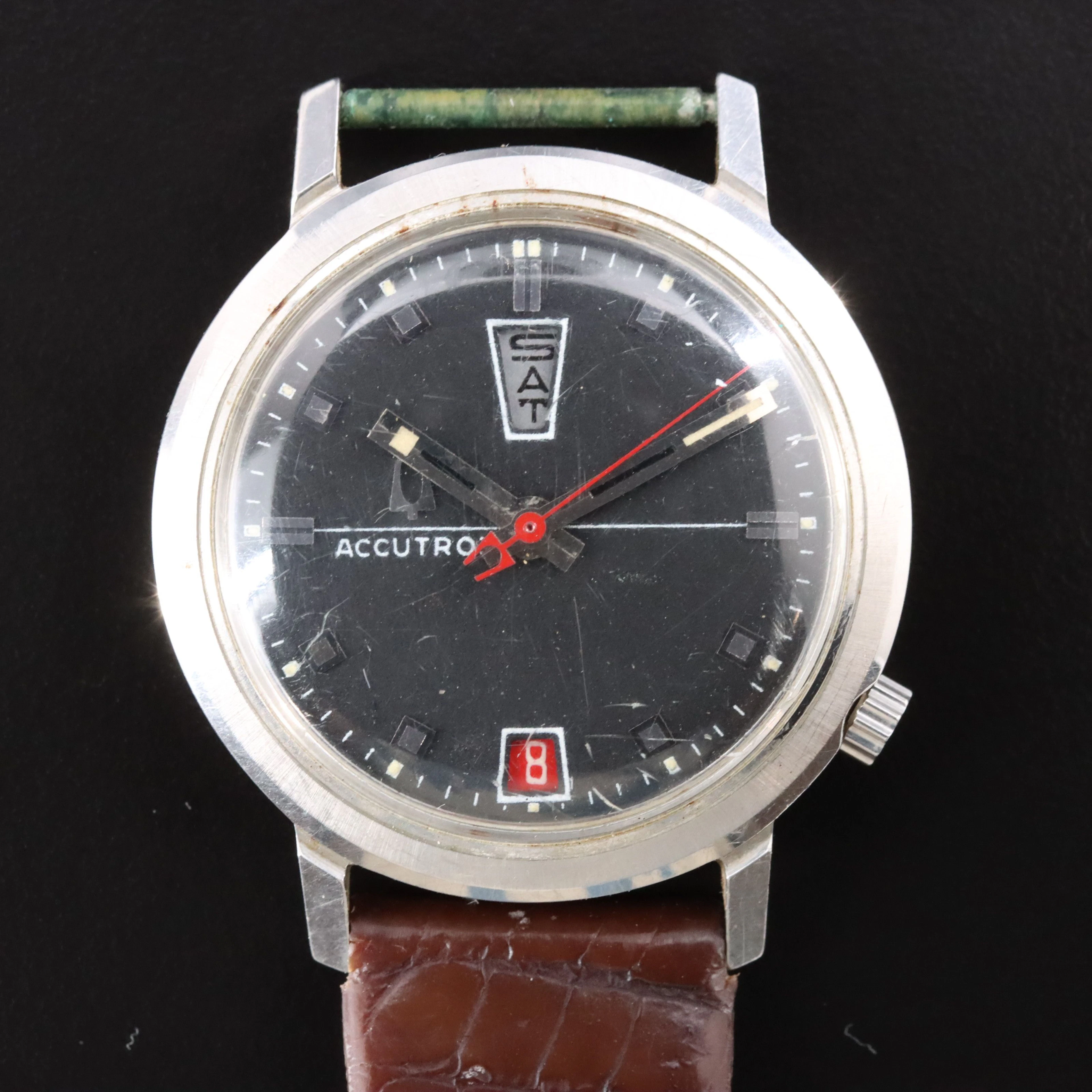 Vintage Bulova Accutron Stainless Steel Day/Date Watch