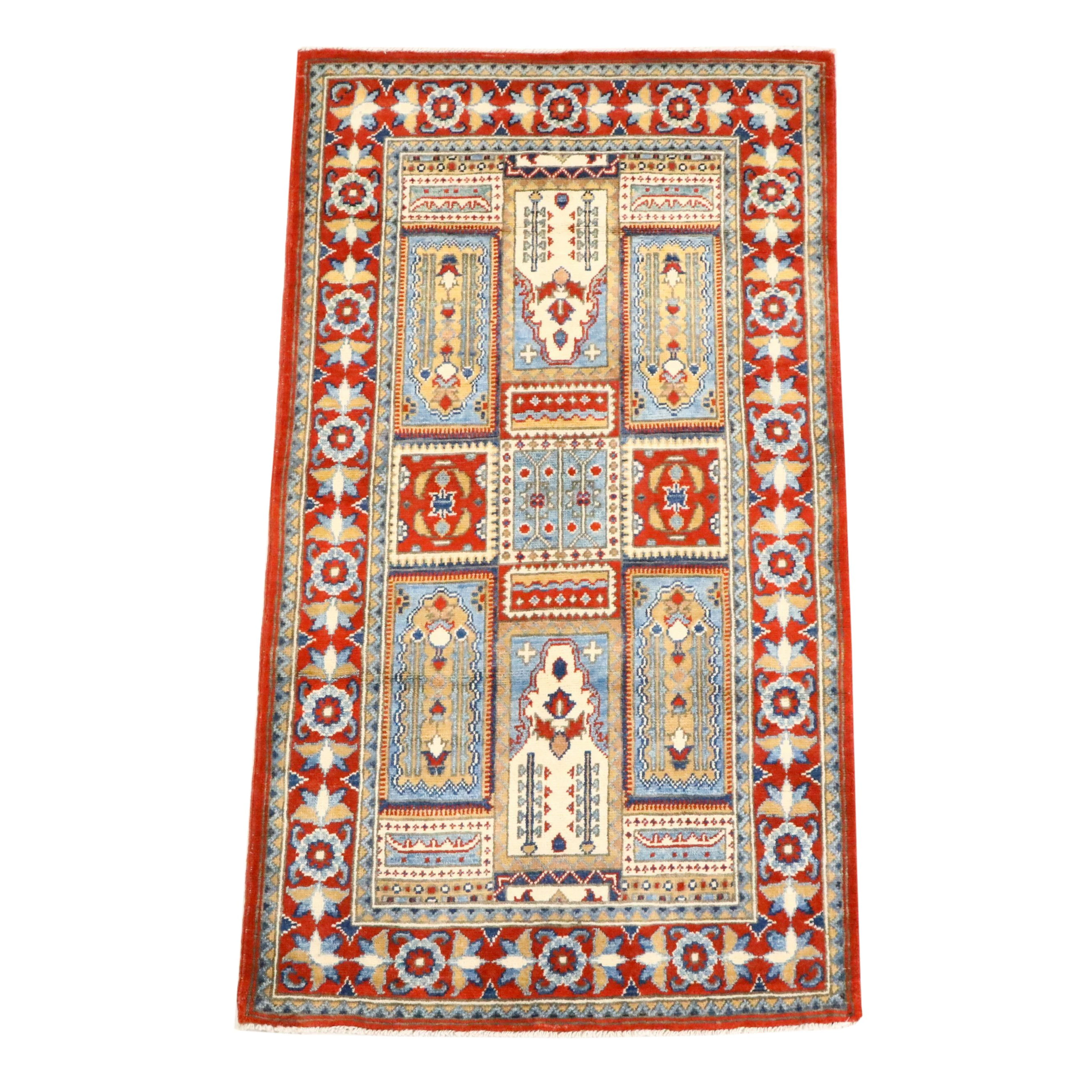 3' x 5'5 Hand-Knotted Afghan Kazak Area Rug