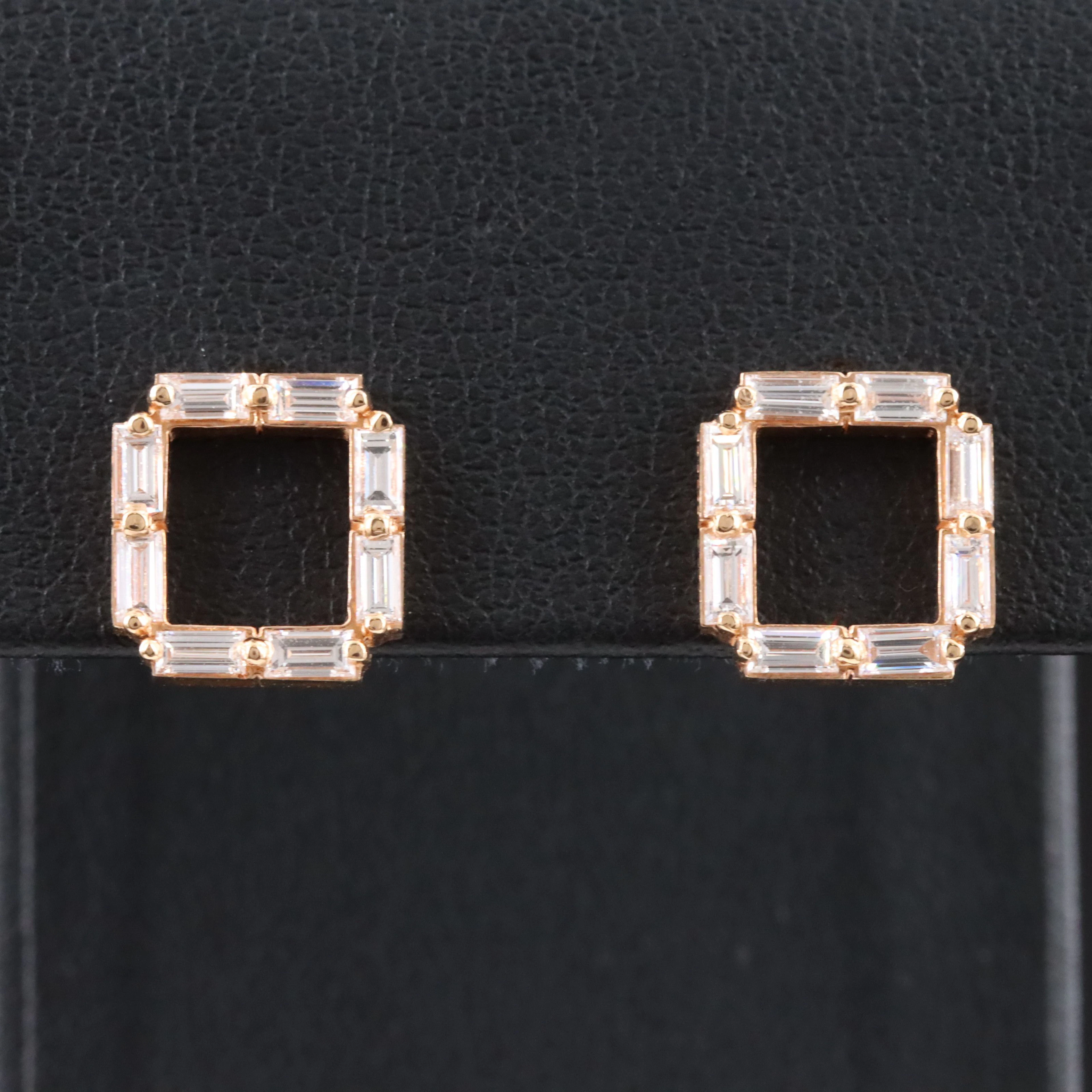 18K 0.90 CTW Diamond Frame Earrings