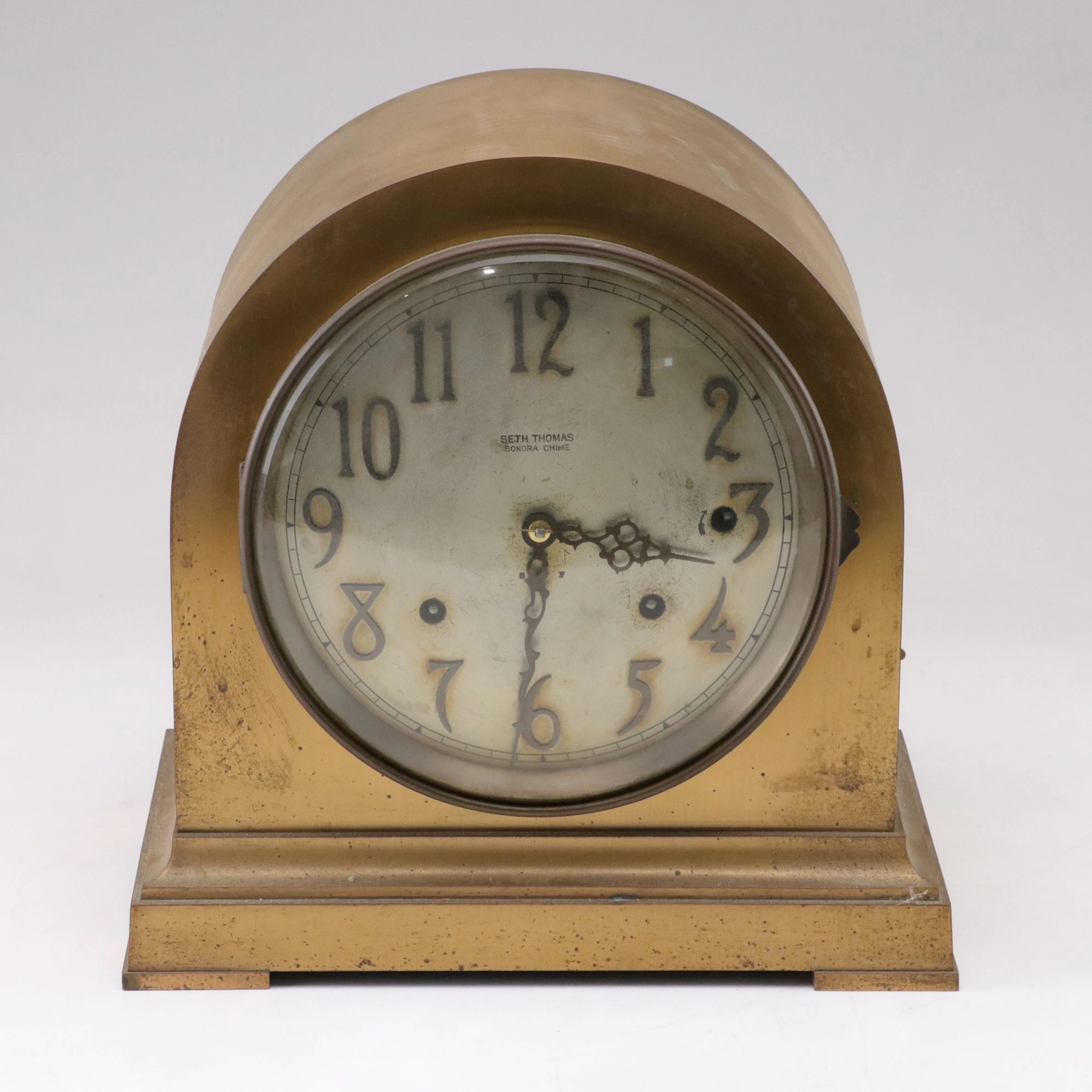 Seth Thomas Brass Dome Top Mantel Clock, Early 20th Century