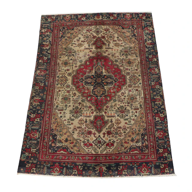 5'8 x 8'7 Hand-Knotted Persian Tabriz Area Rug