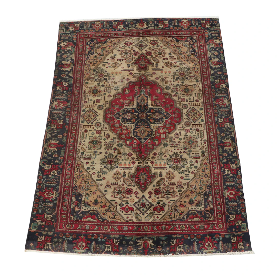 5'8 x 8'7 Hand-Knotted Persian Tabriz Area Rug