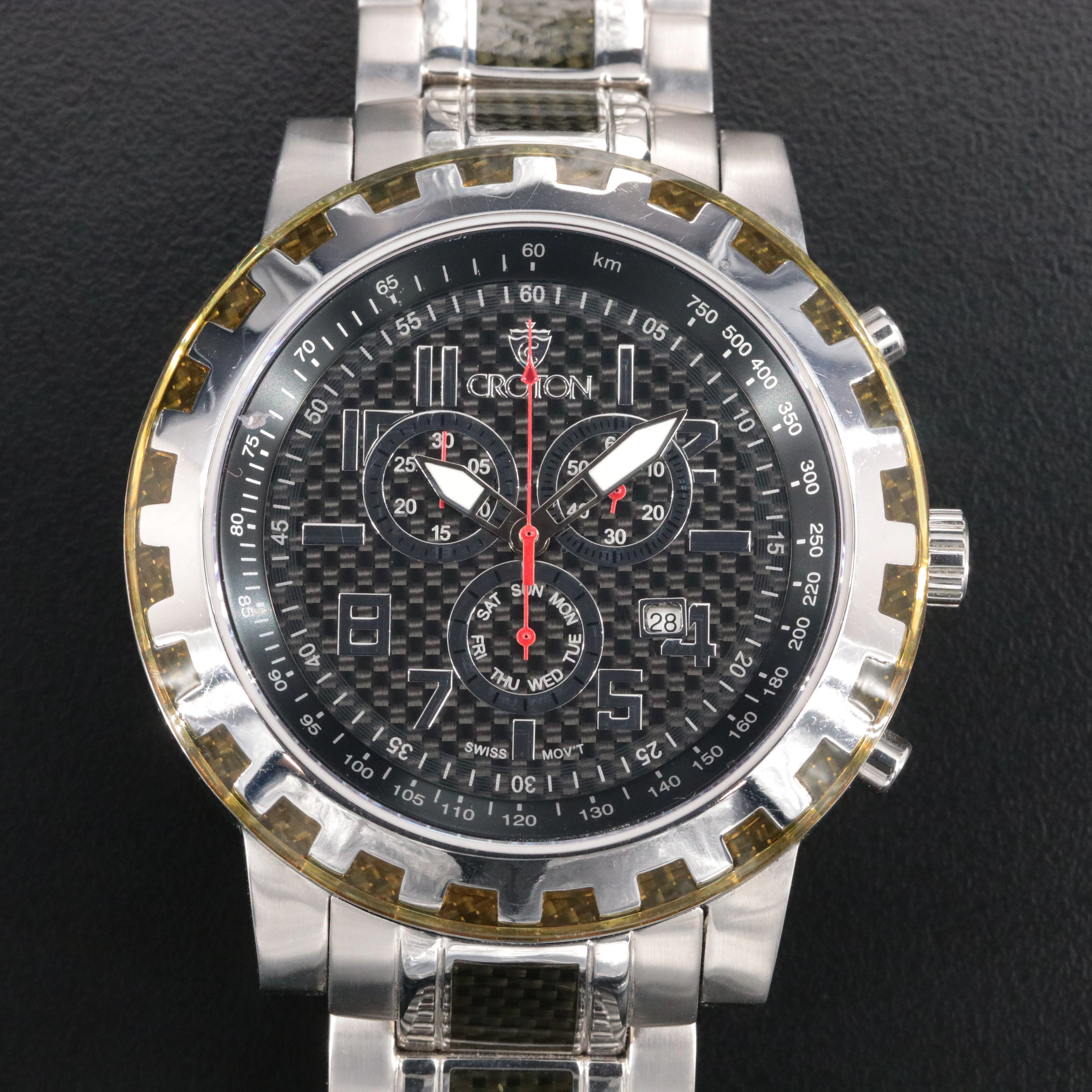 Croton Chronomaster Multifunctional Stainless Steel Swiss Quartz Watch