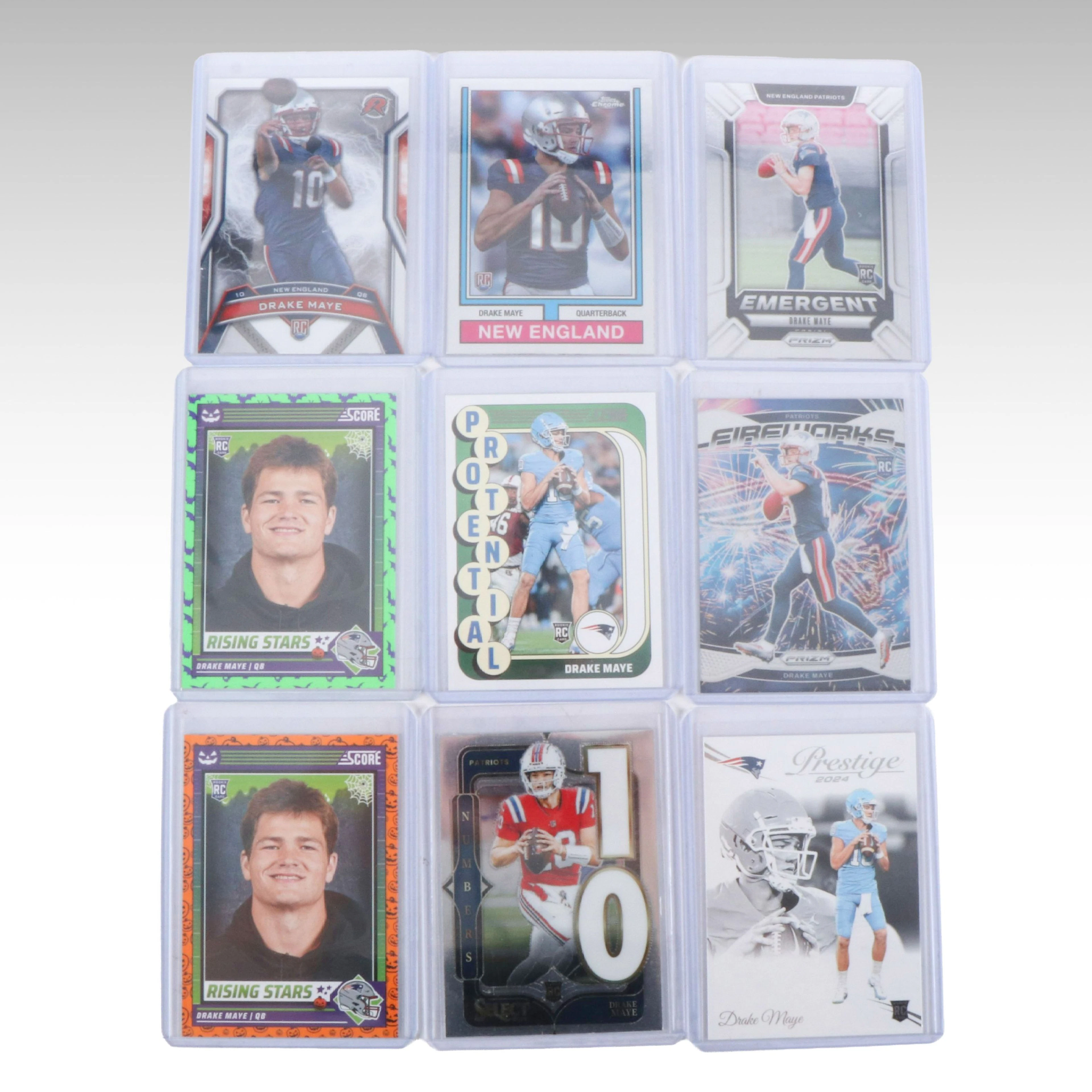 Nine Drake Maye New England Patriots Rookie Football Cards