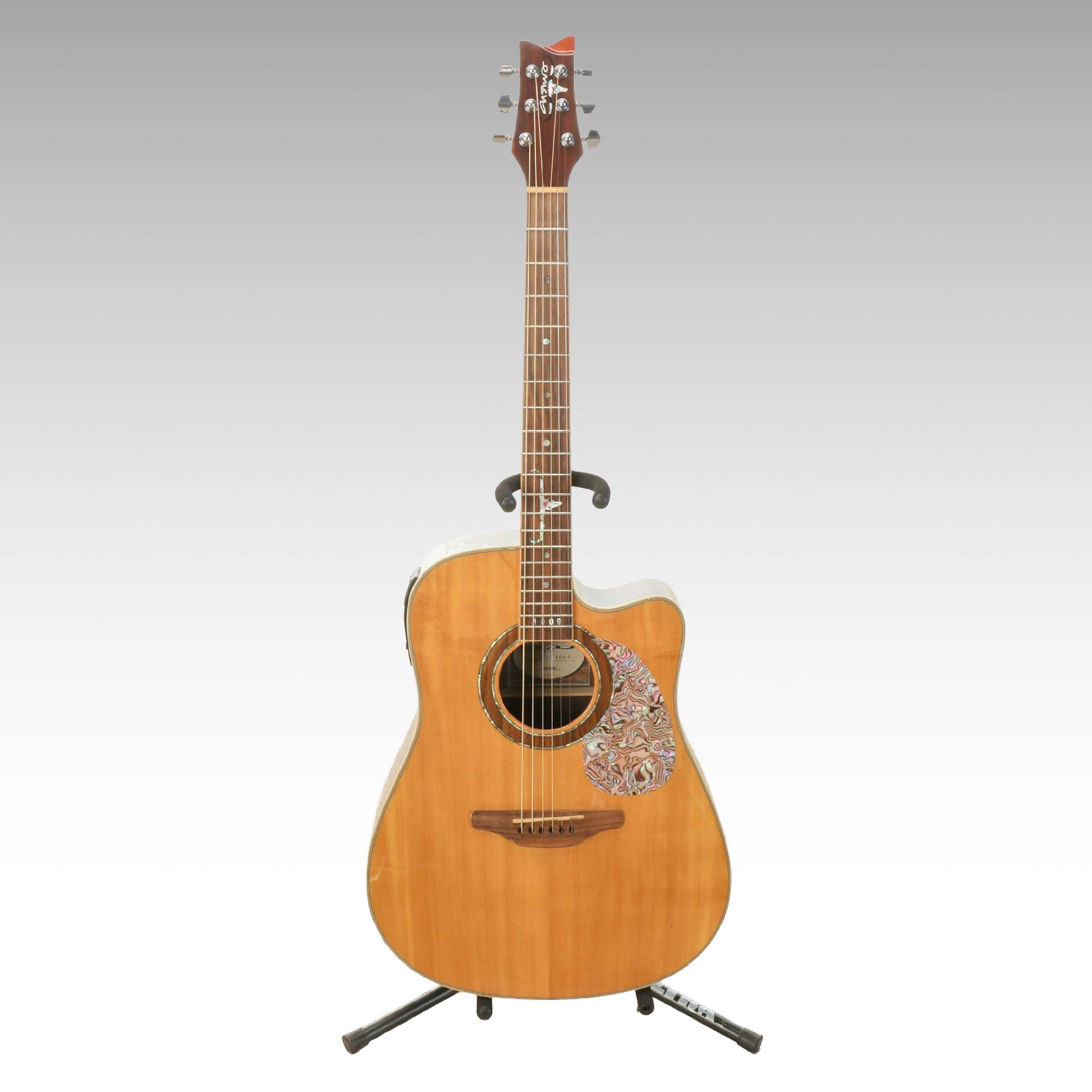 Answa Thai Rosewood with Abalone Inlay Single Cutaway Acoustic Electric Guitar