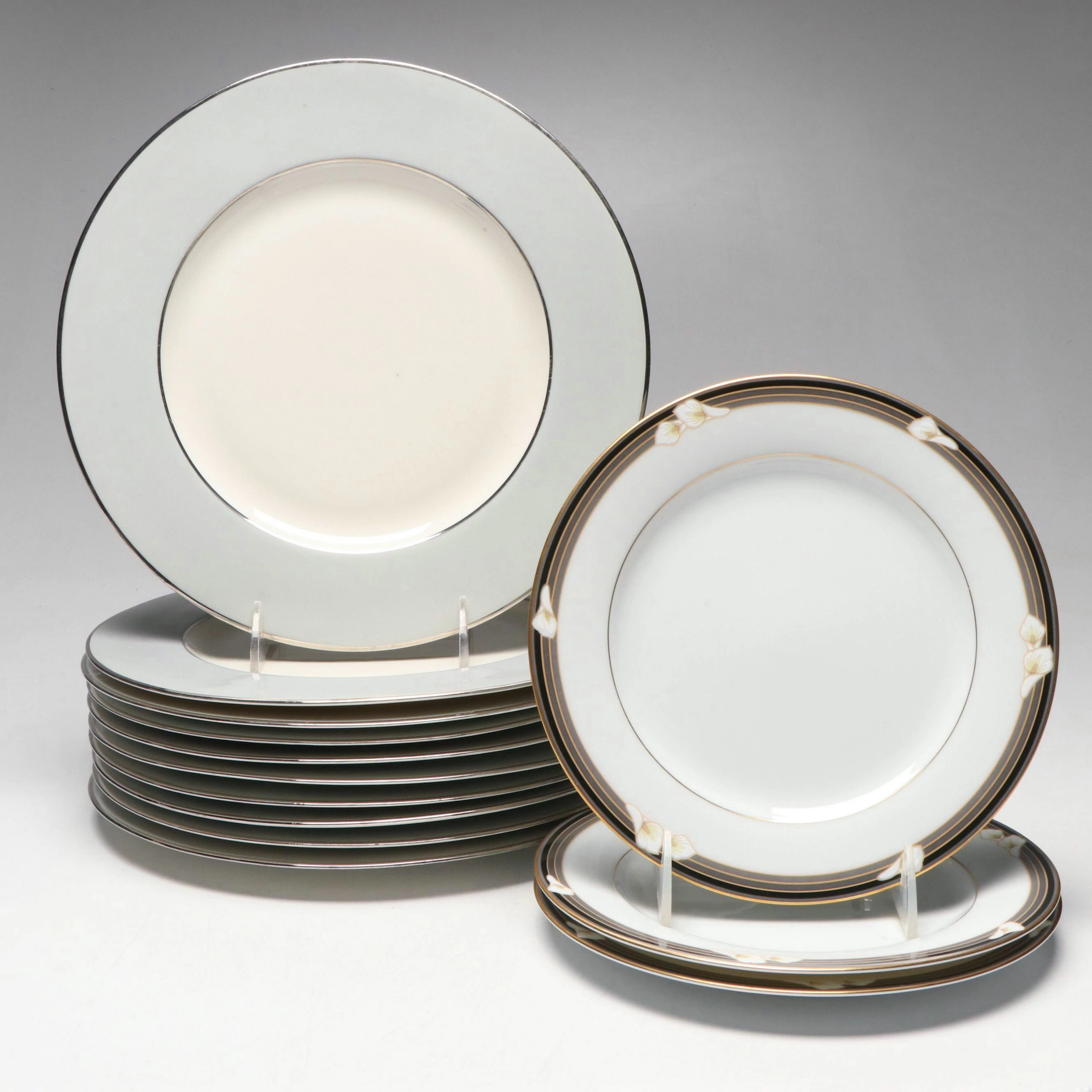 Noritake "Ellington" Porcelain Salad Plates with Frederik Lunning Dinner Plates
