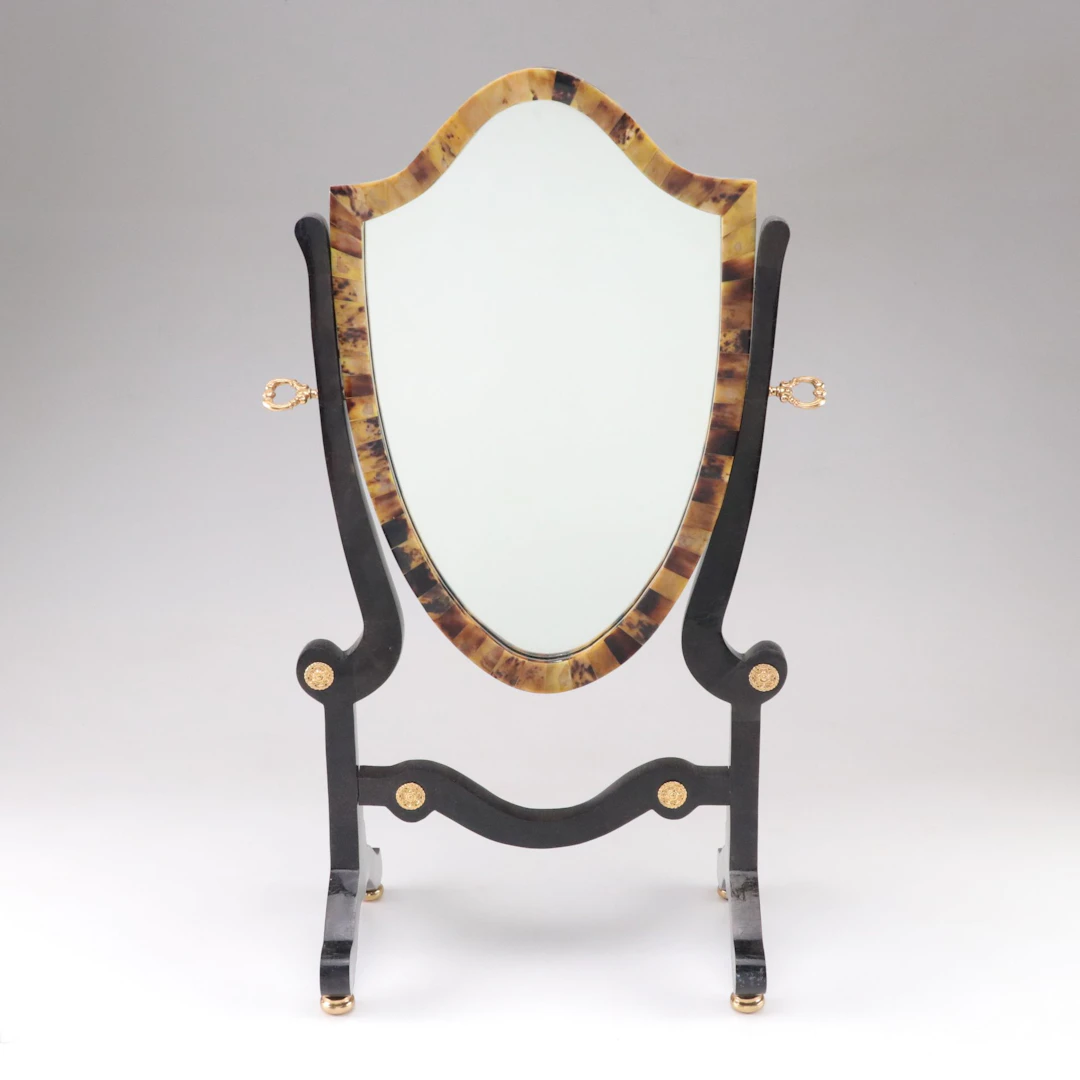 Victorian Style Shell Shield-Shaped Dressing Mirror