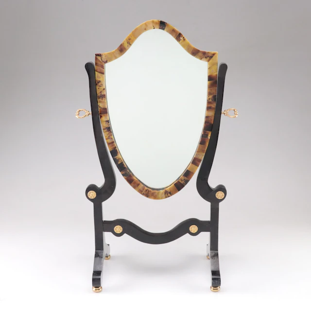 Victorian Style Shell Shield-Shaped Dressing Mirror