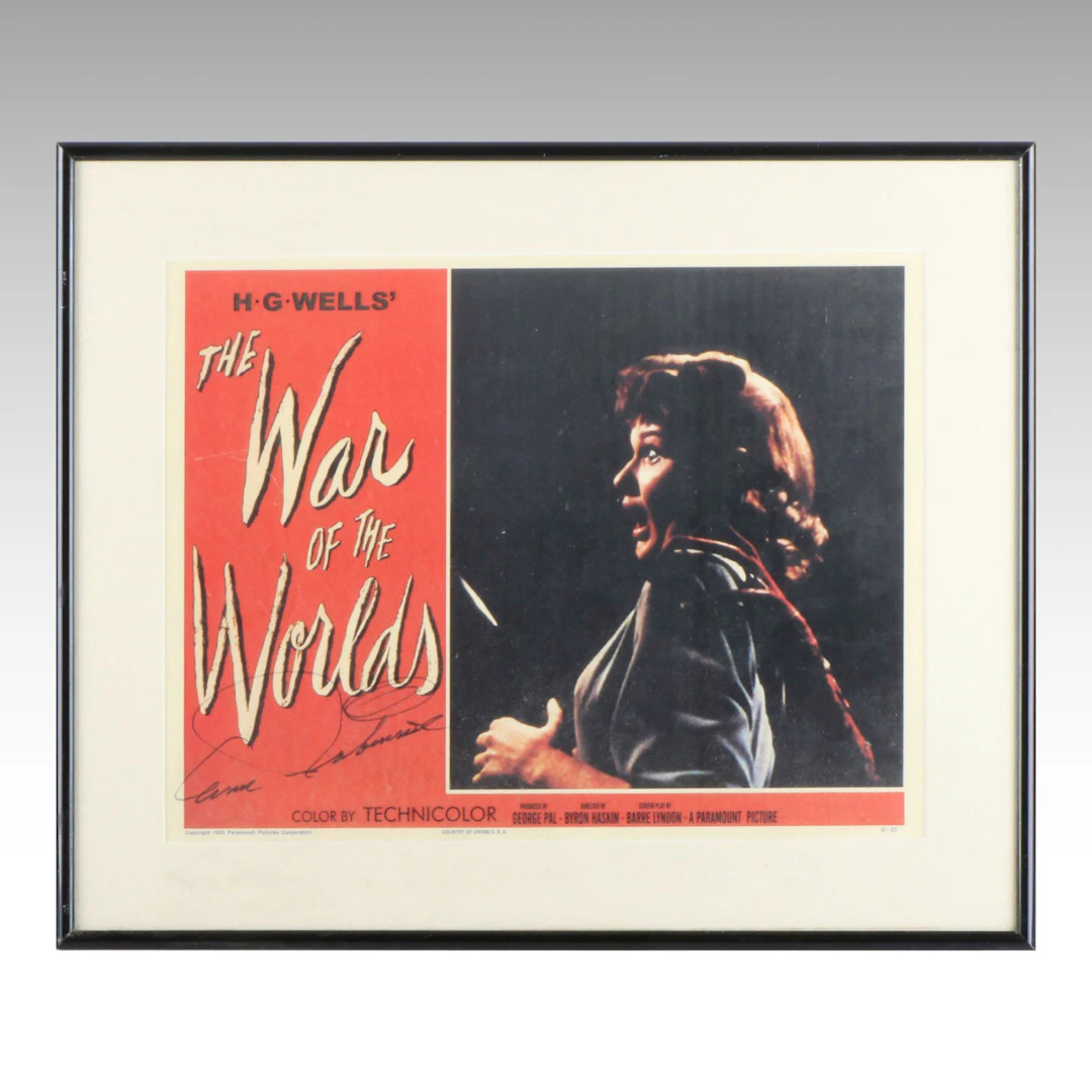 Ann Robinson Signed and Framed 1953 "War of the Worlds" Movie Poster