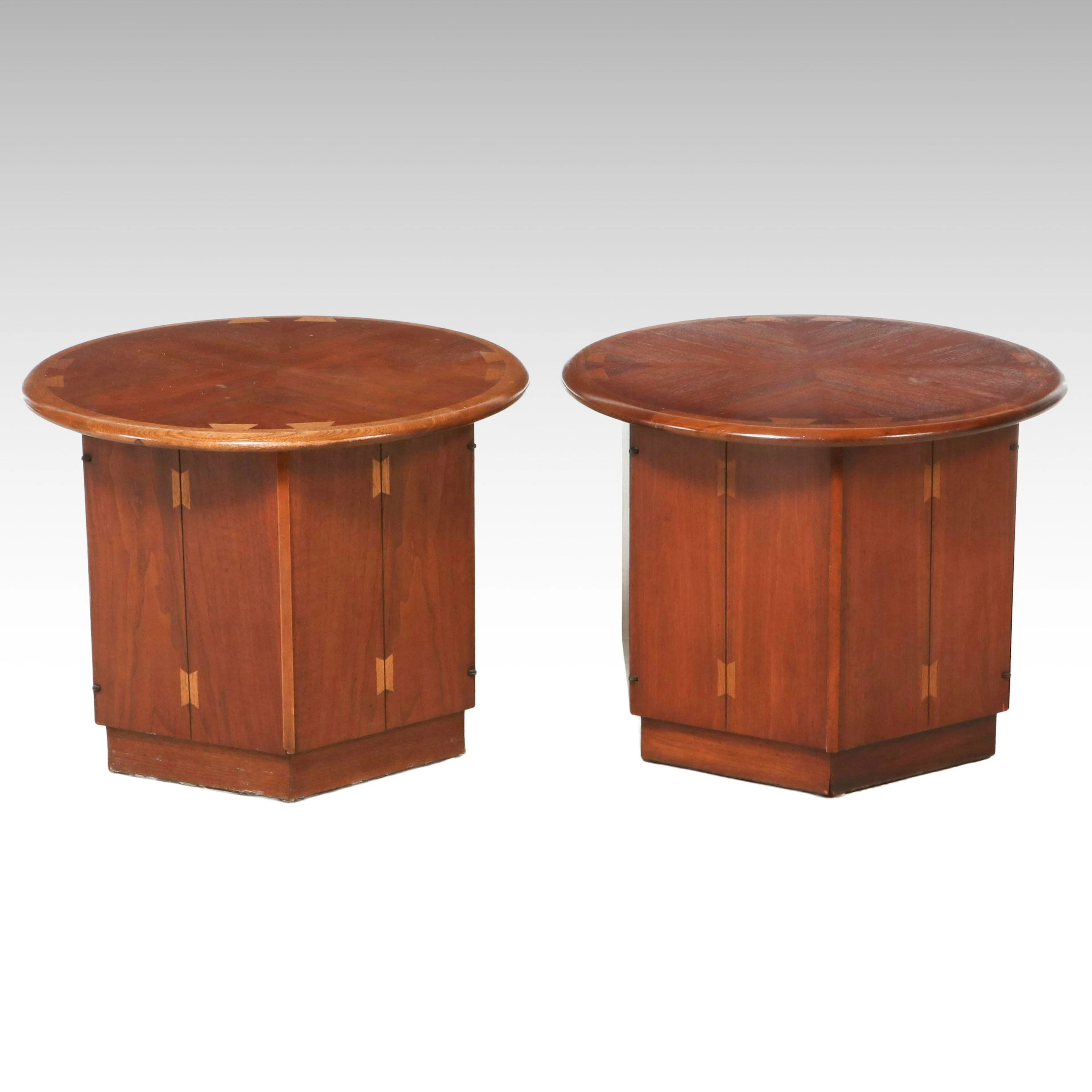 Pair of Mid Century Modern Hexagonal End Tables by Lane Furniture