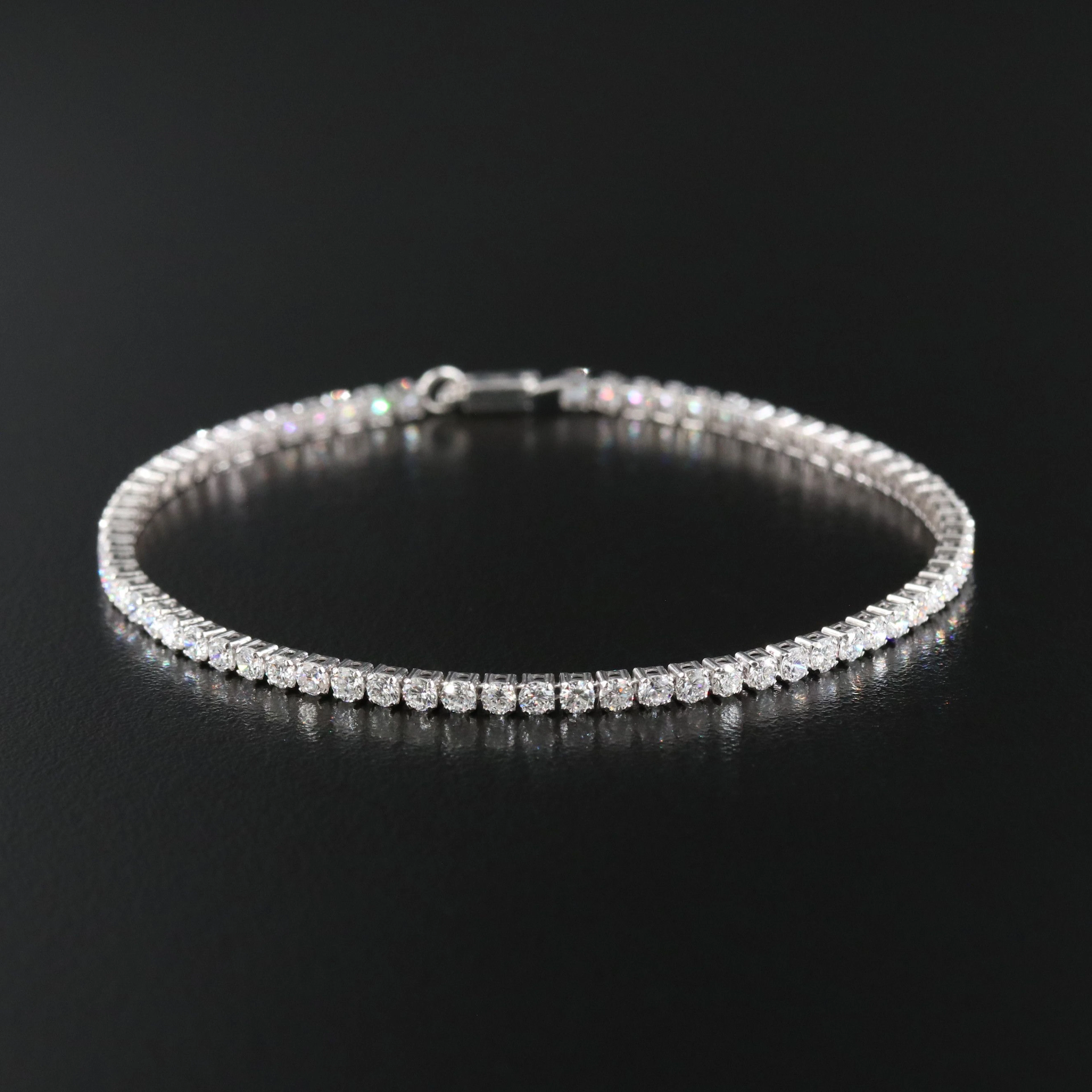 14K 3.30 CTW Lab Grown Diamond Line Bracelet with IGI Jewelry Report