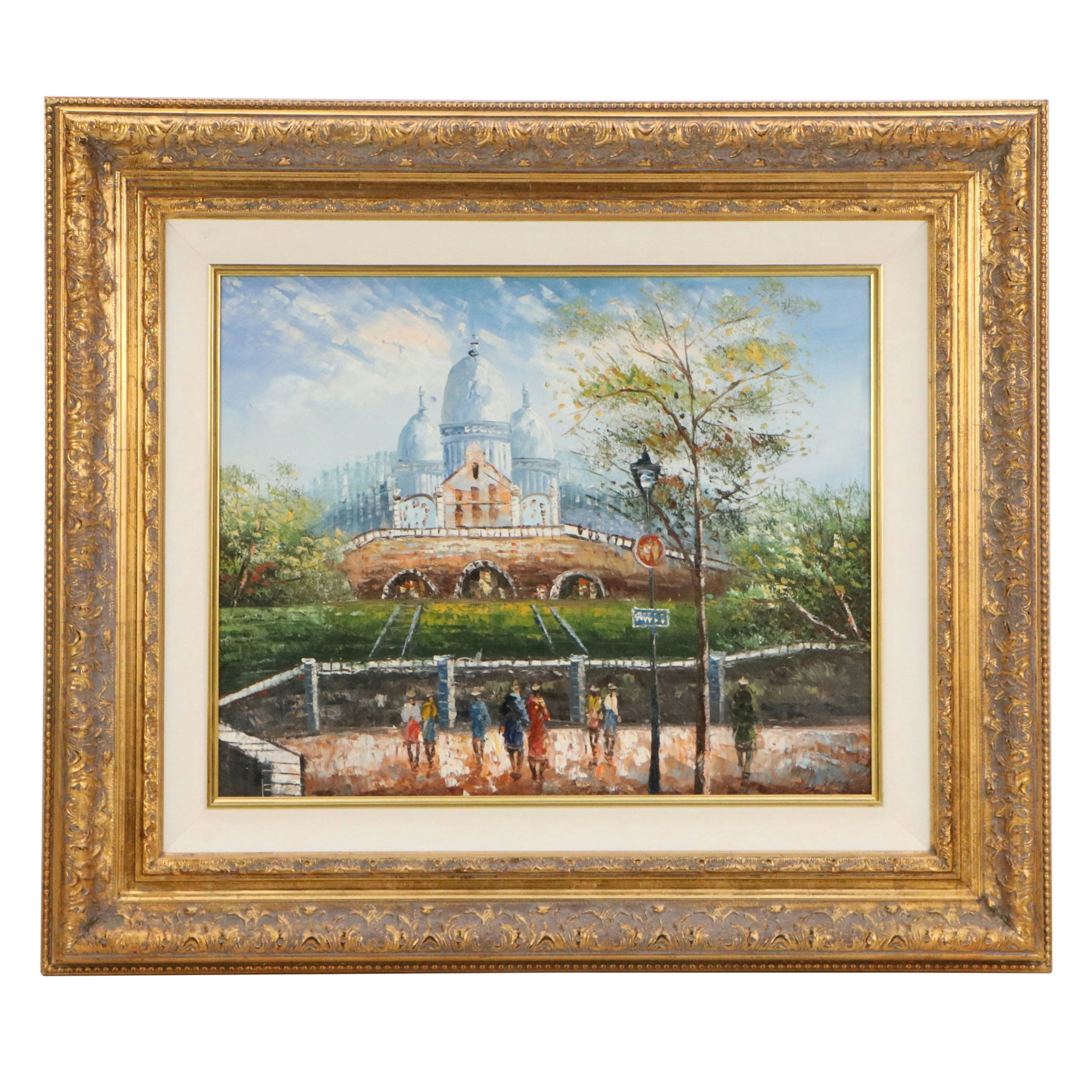 Parisian Impasto Oil Painting with Sacré-Cœur Basilica