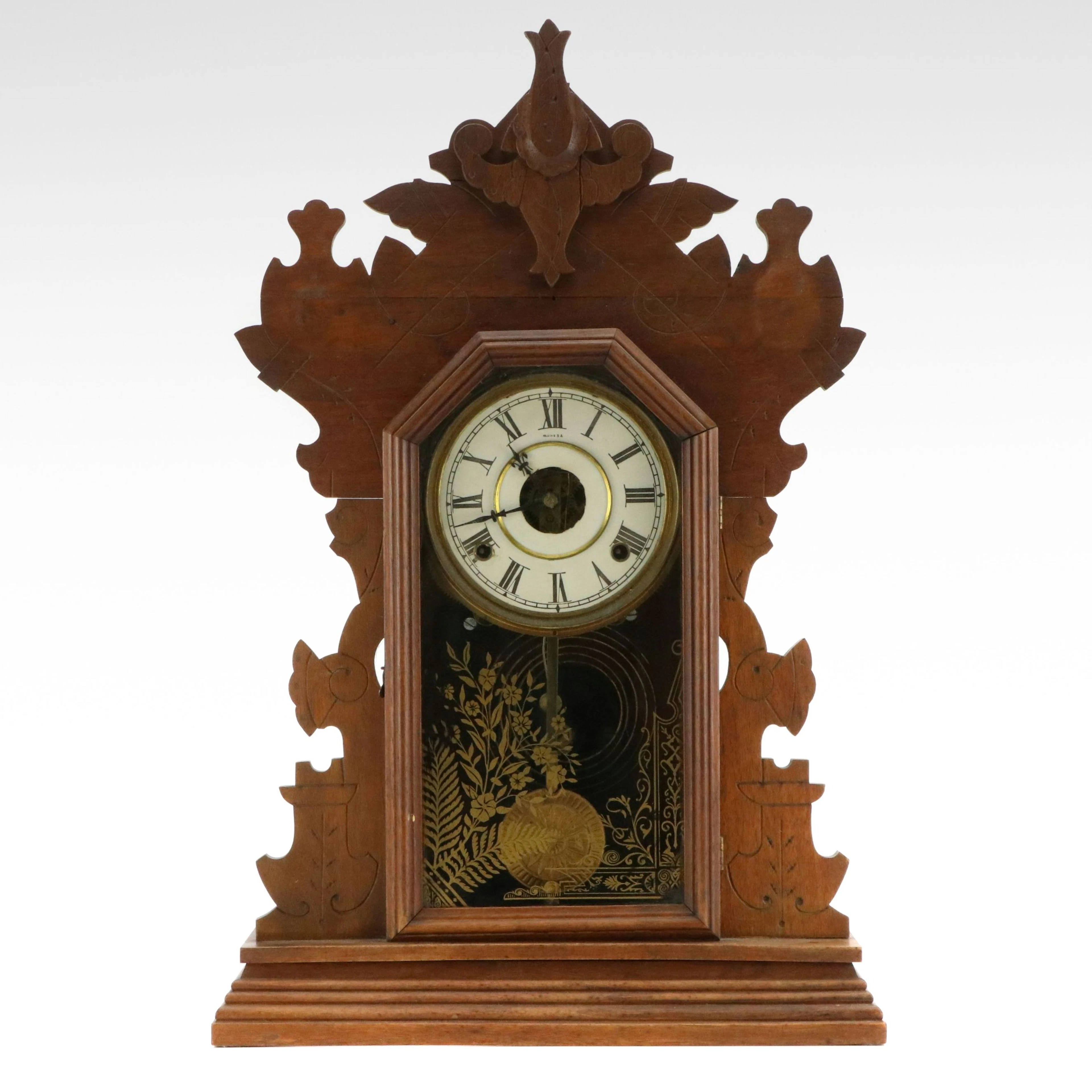 Seth Thomas Gingerbread Wooden Mantel Clock