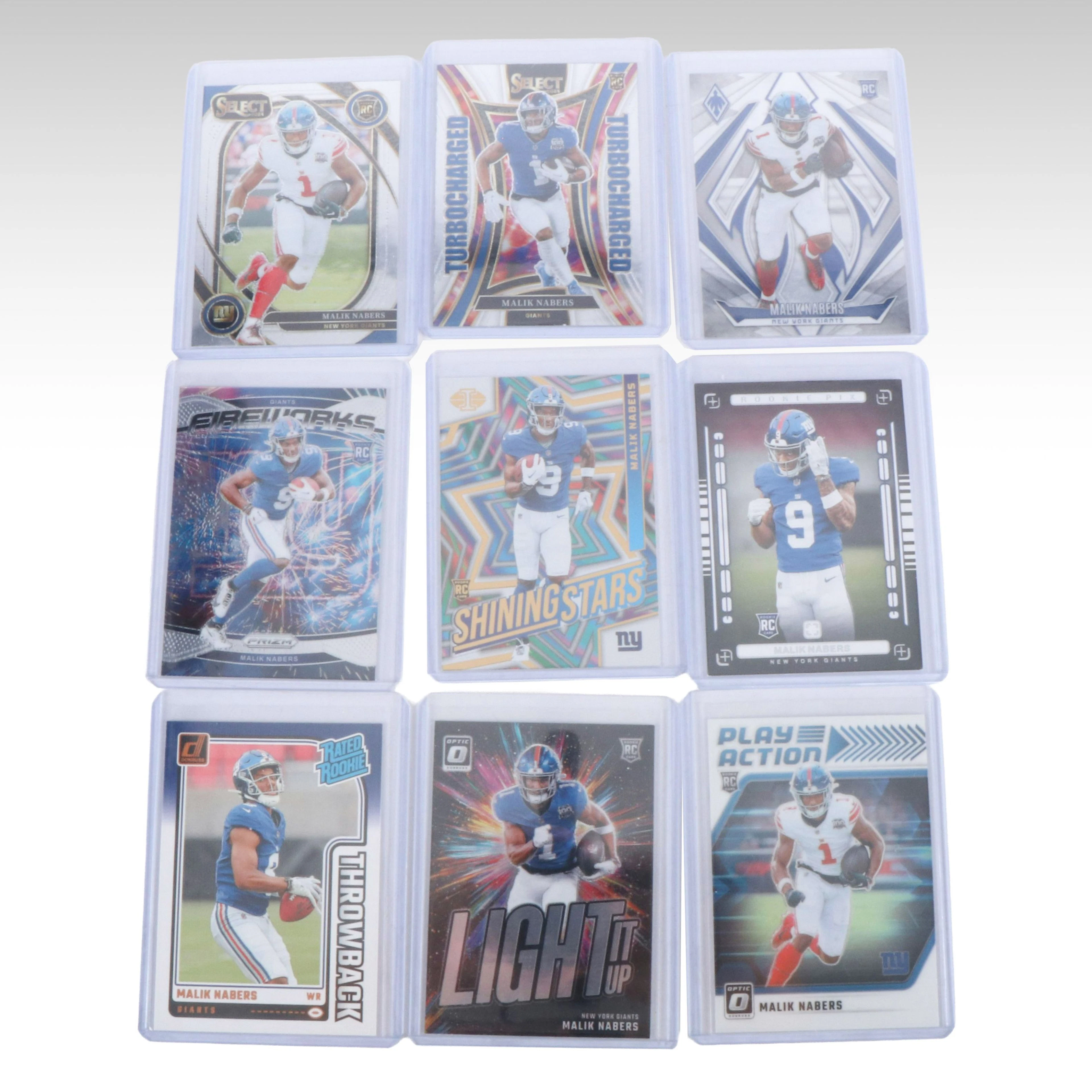 Nine Malik Nabers New York Giants Rookie Football Cards