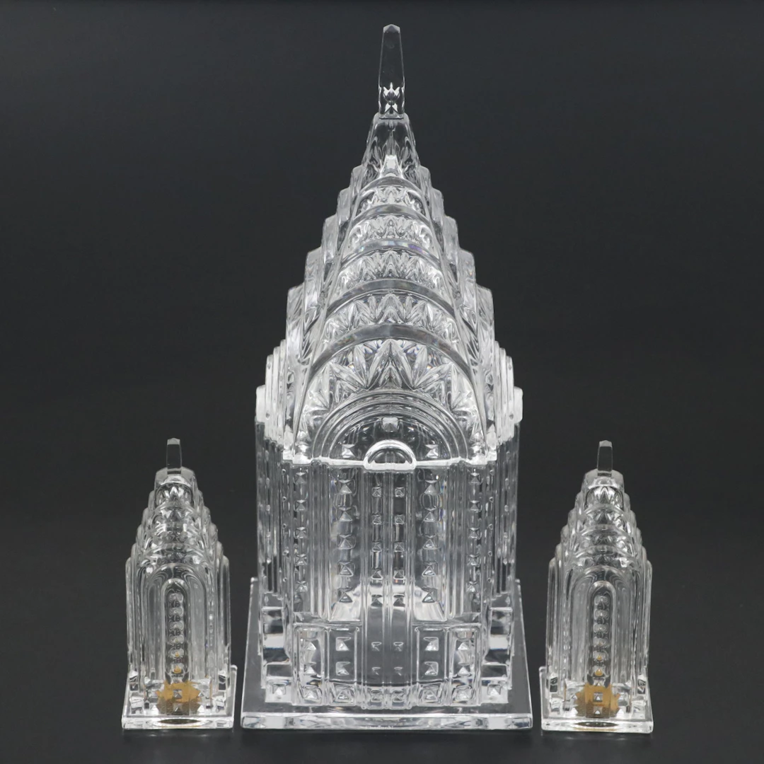 Shannon Crystal Chrysler Building Lidded Jar with Shakers