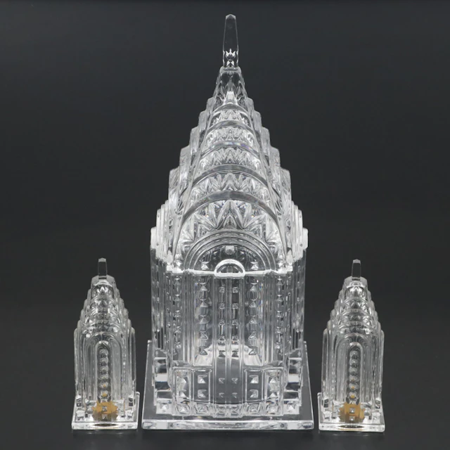 Shannon Crystal Chrysler Building Lidded Jar with Shakers