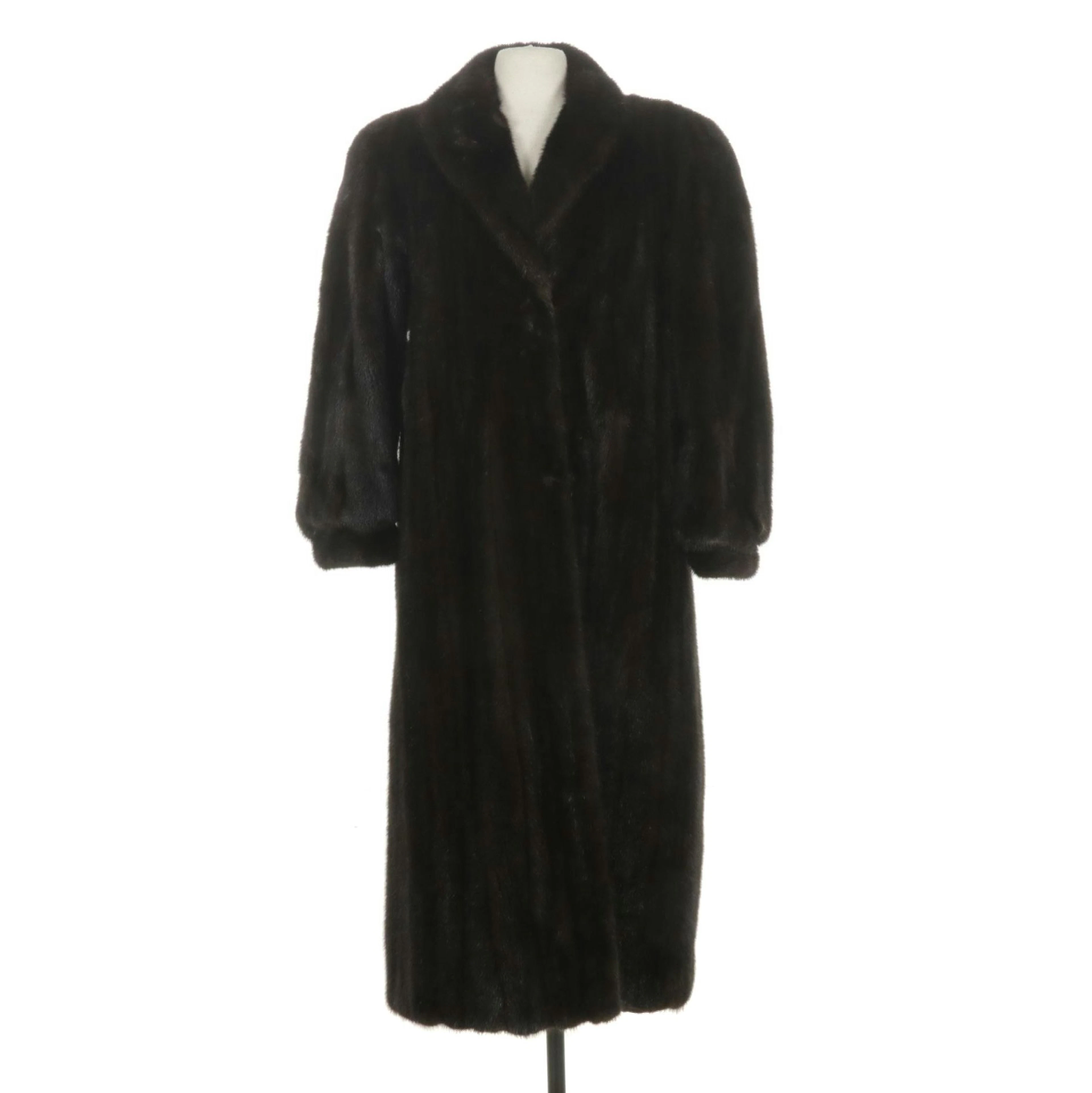 Long Mahogany Mink Fur Coat by Wm. A. Lewis