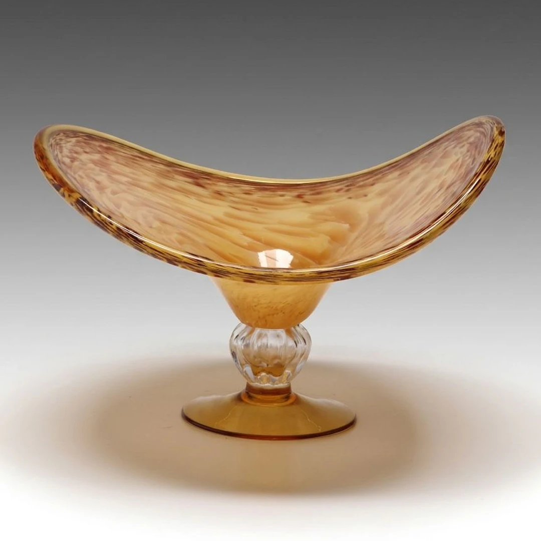 Art Glass Pedestal Centerpiece Bowl