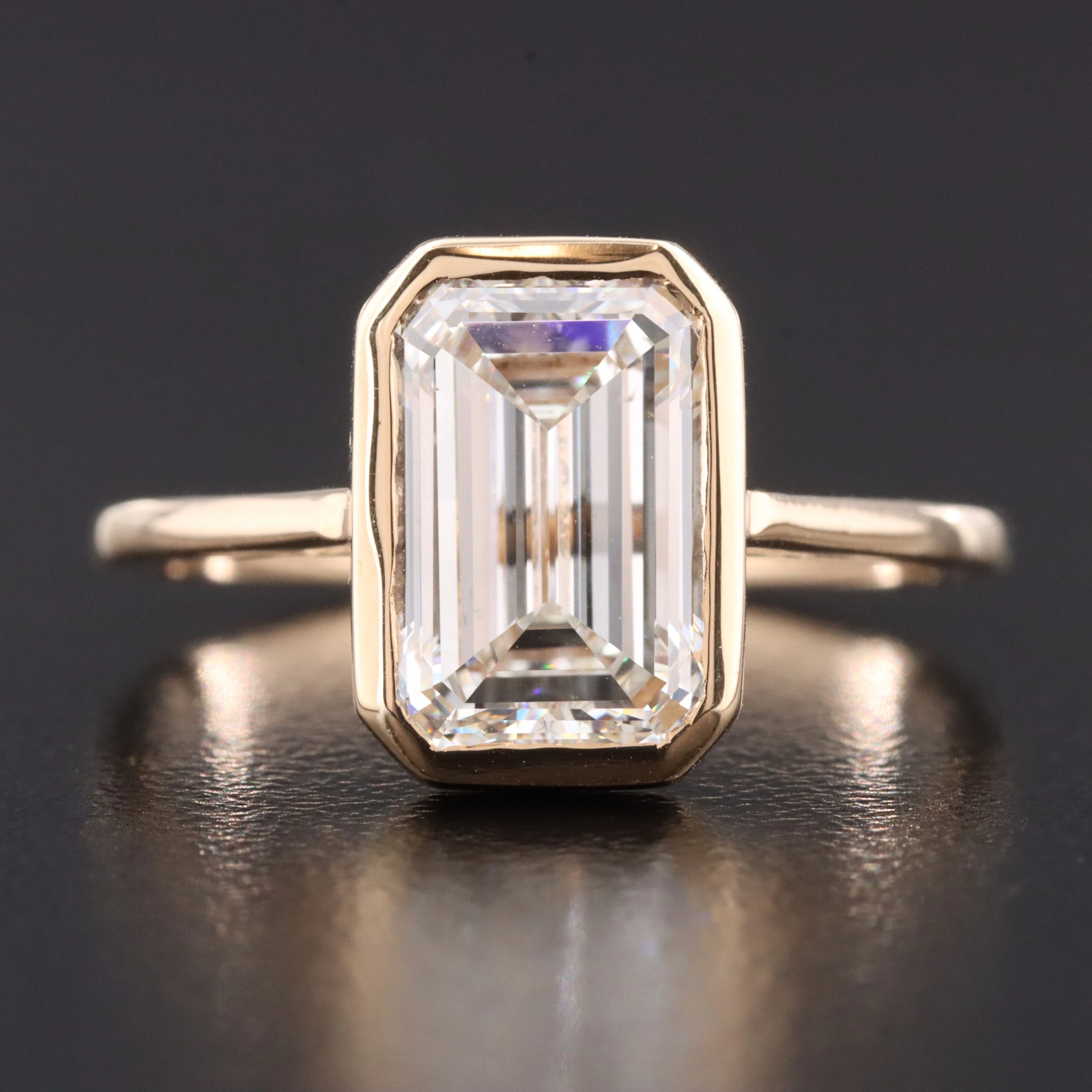 14K 2.50 CT Lab Grown Diamond Solitaire Ring with IGI Report