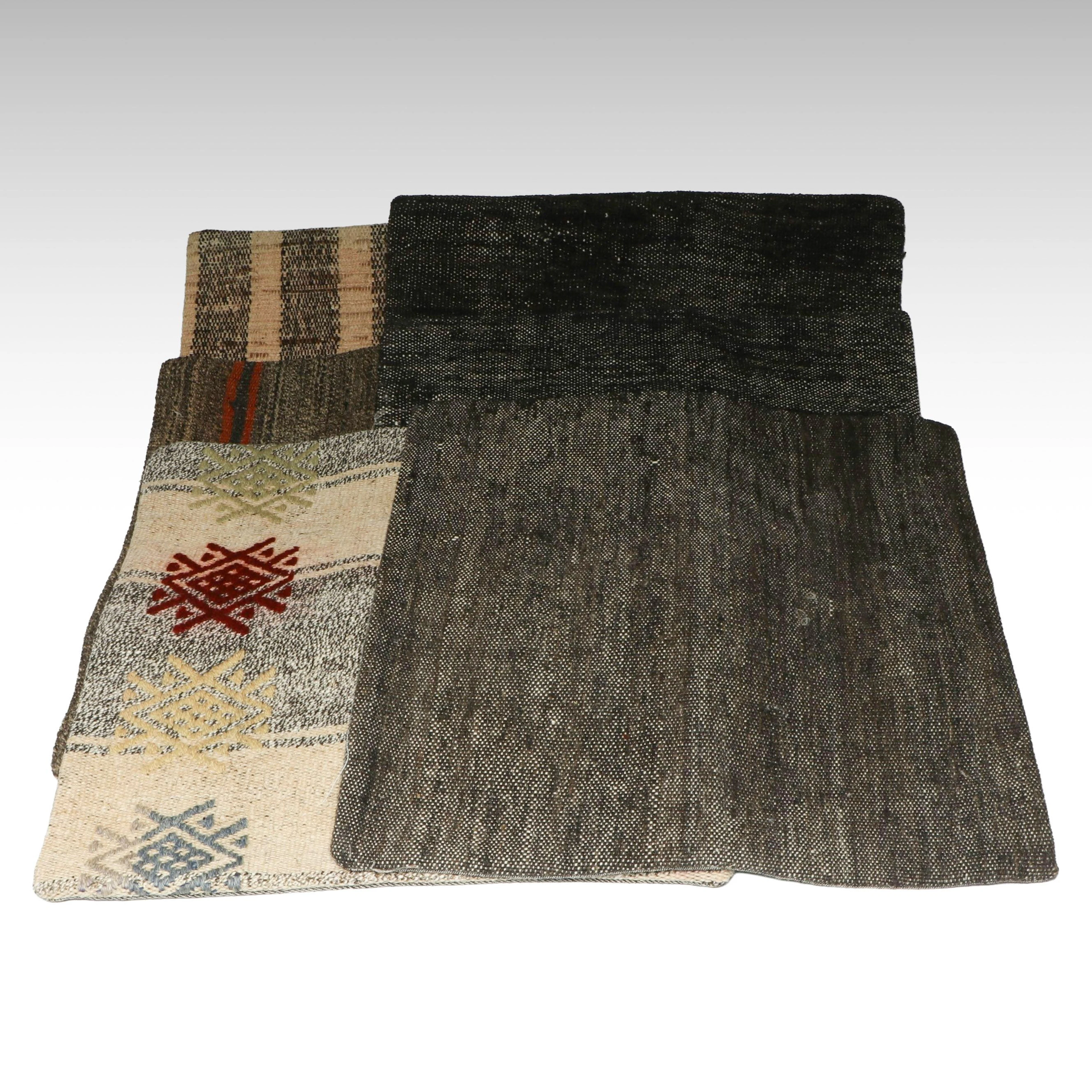 Turkish Overdyed Handwoven Rug Faced Pillow Covers