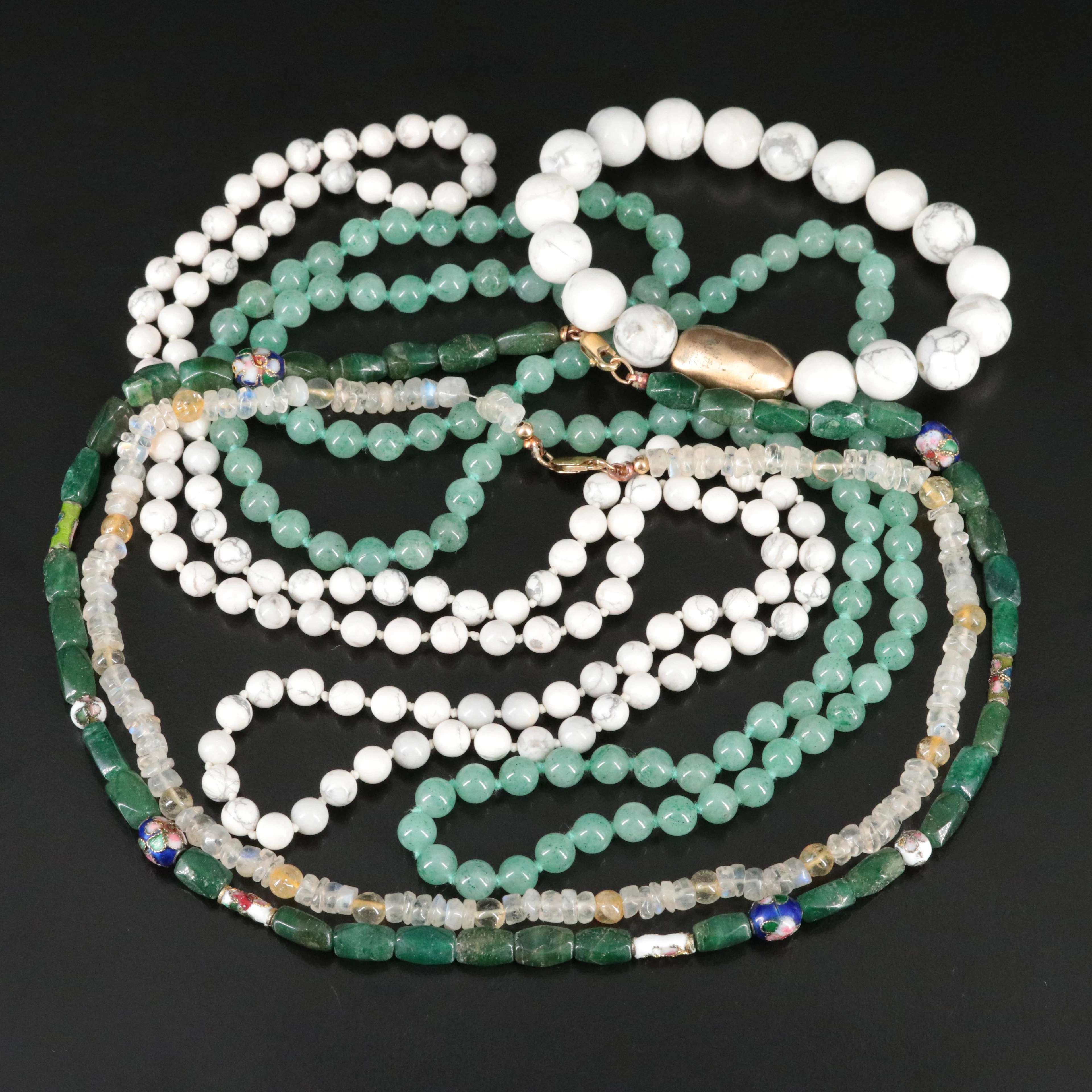 Magnasite, Aventurine and Moonstone Necklaces and Bracelets Including