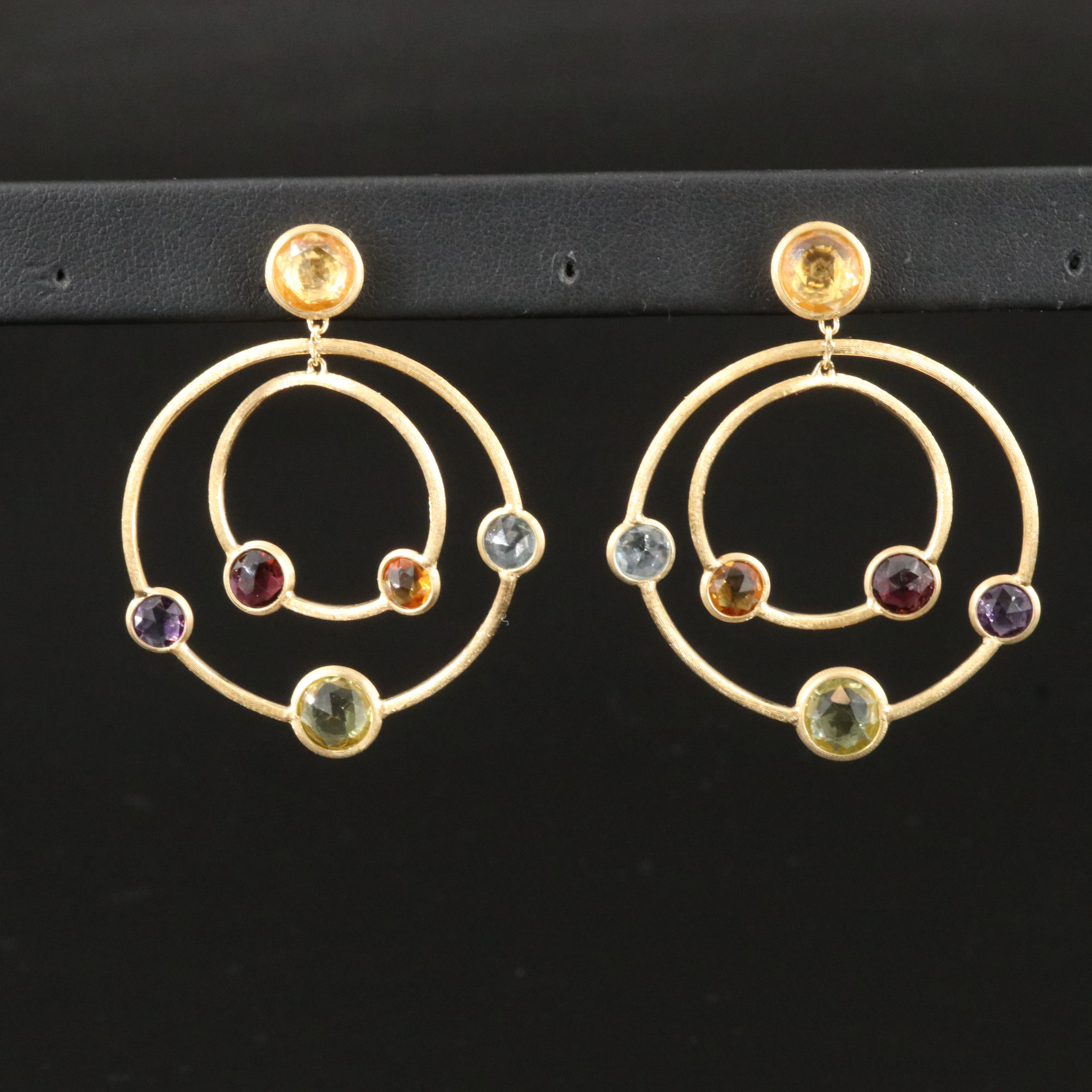 Marco Bicego Jaipur Color 18K Multi Gemstone Double Hoop Earrings
