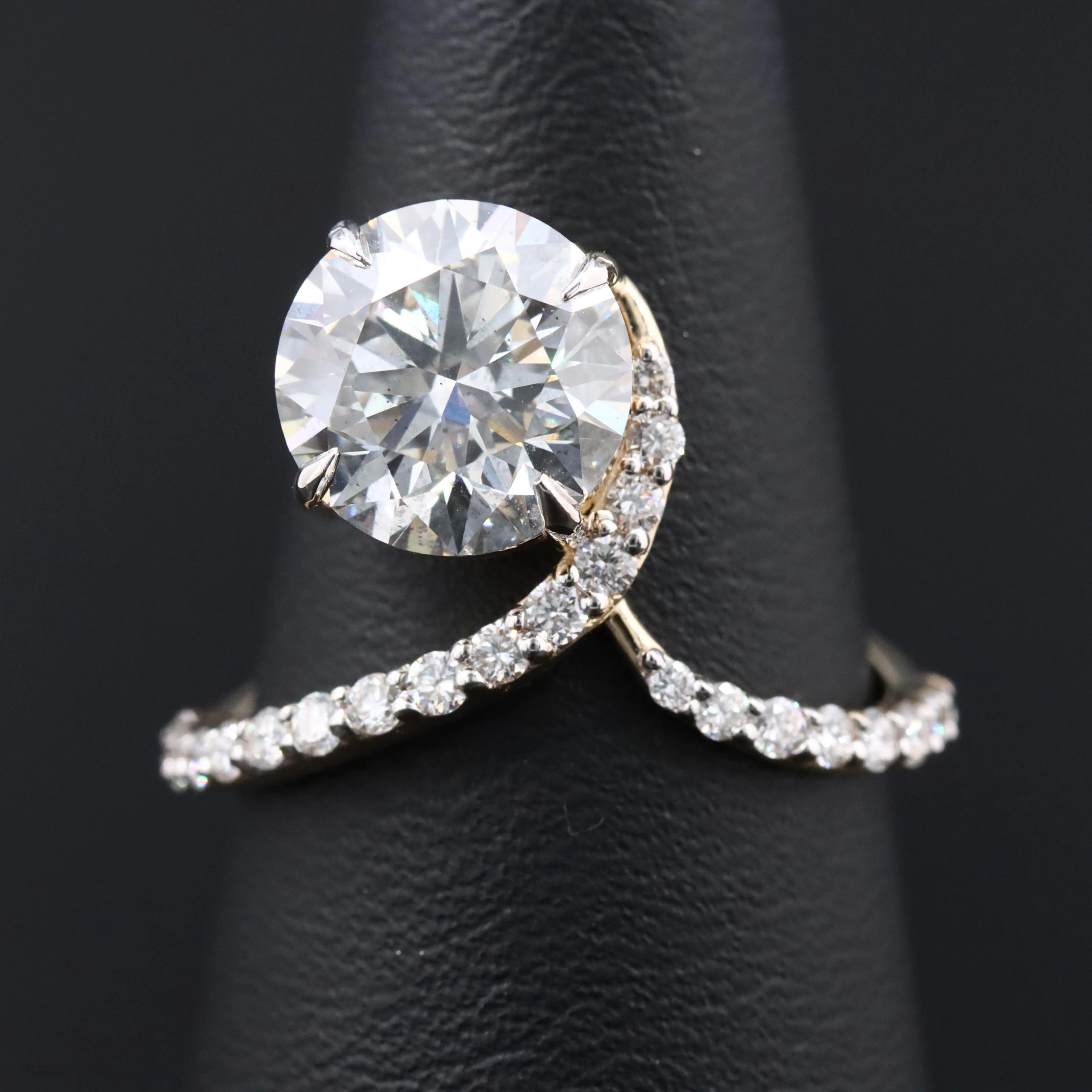 14K 3.59 CTW Lab Grown Diamond Aigrette Ring with IGI Report
