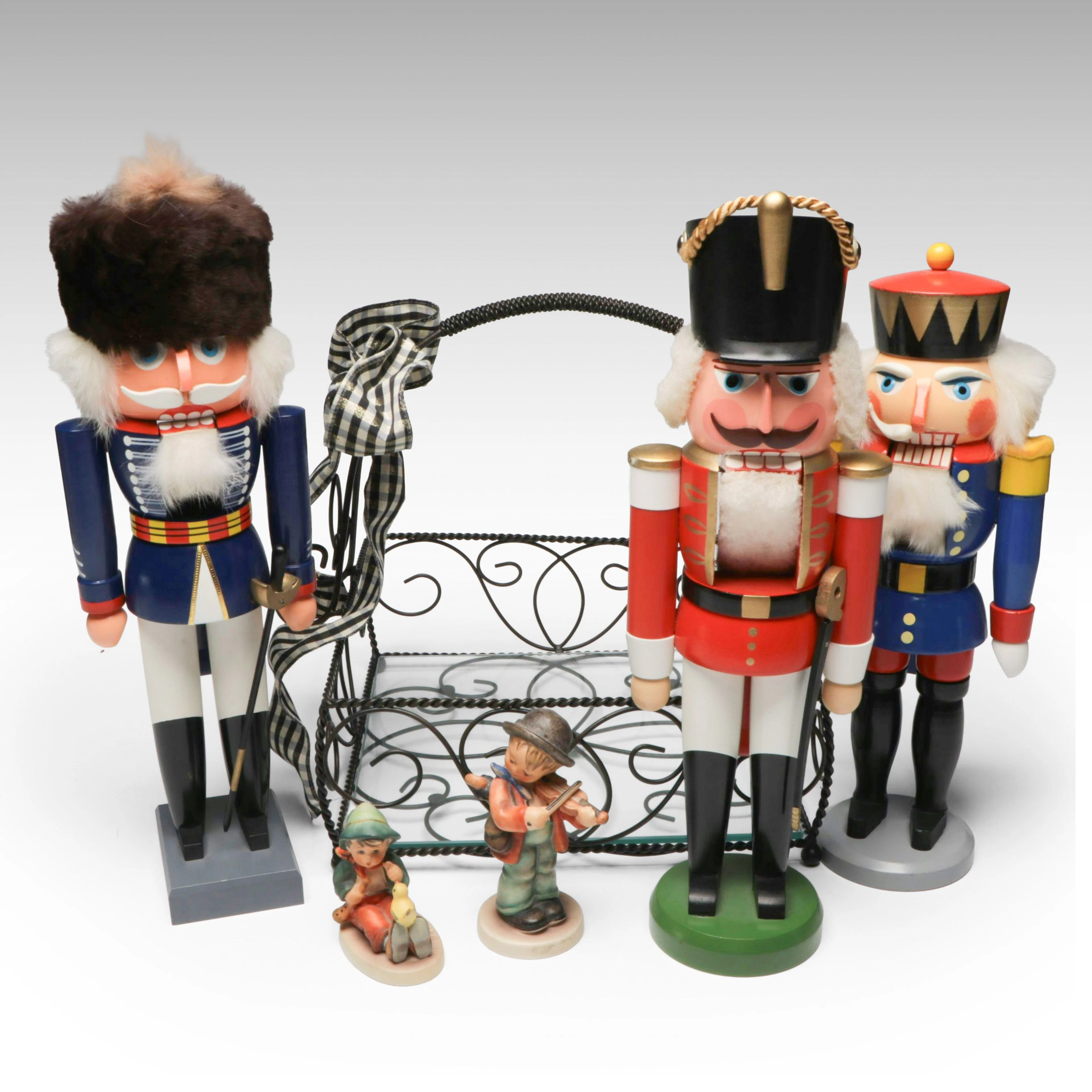 Erzgebirgische Volkskunst with Other Wooden Nutcracker, Hummels and Basket