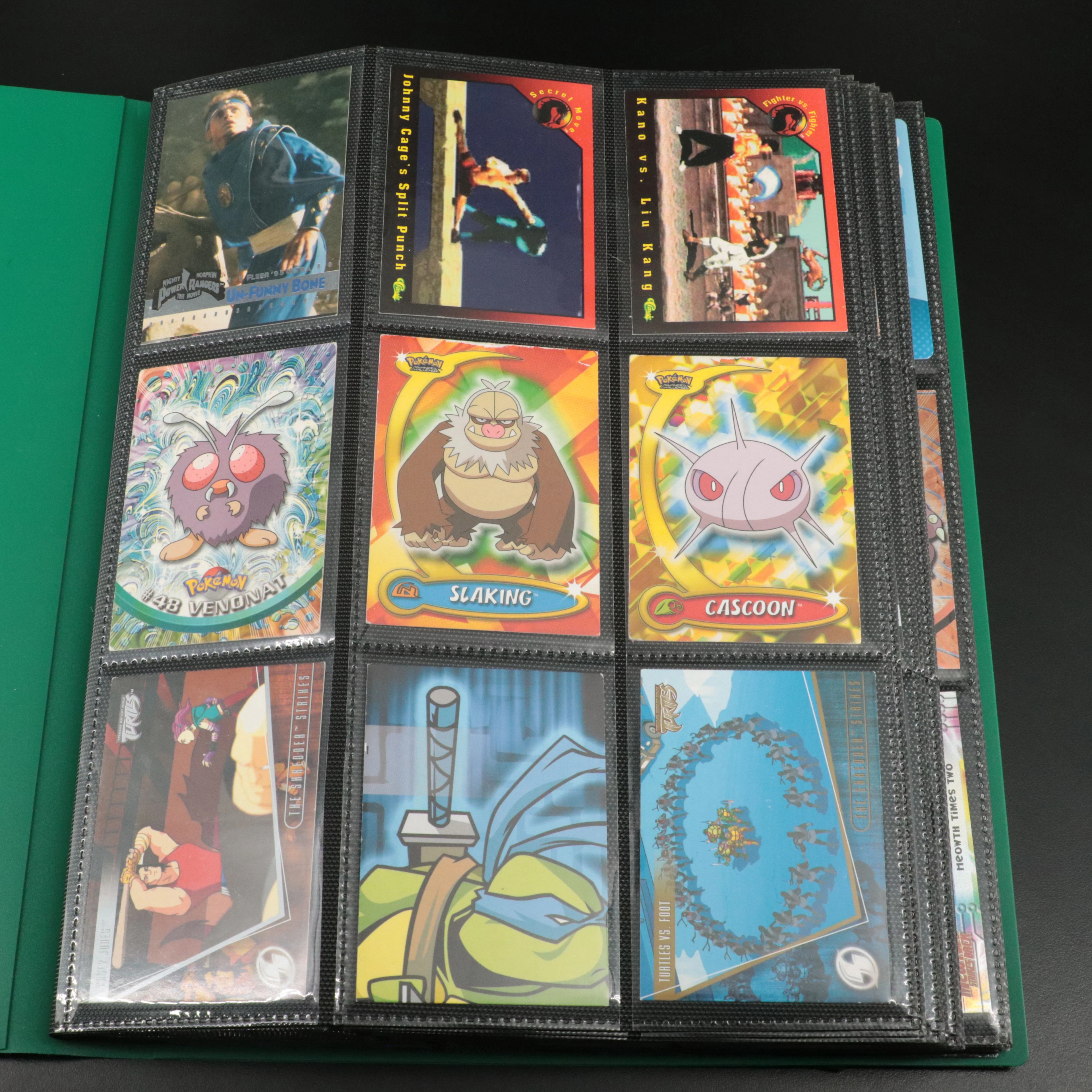 Album of Trading Cards, Including Pokémon, Mortal Kombat, Power Rangers