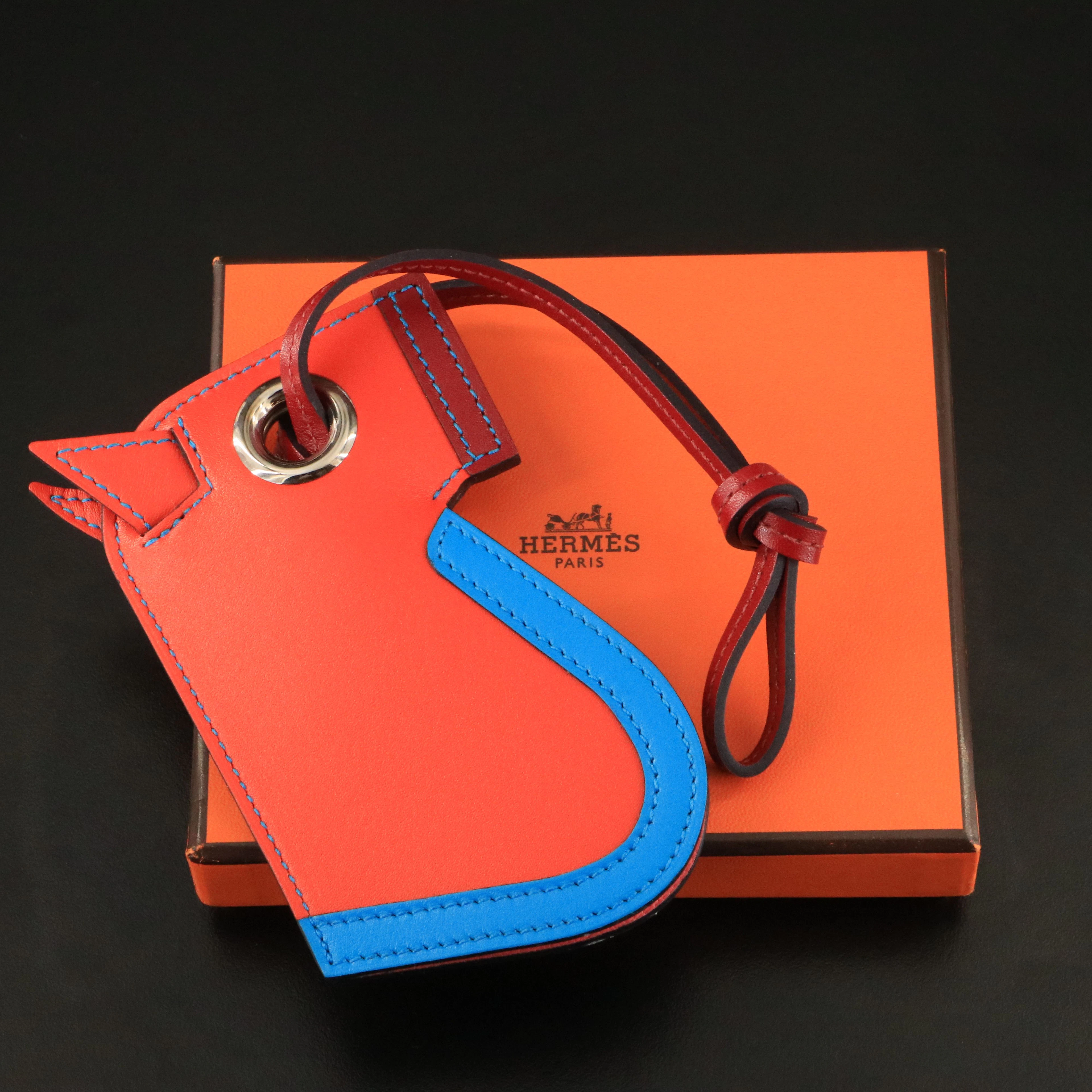 Hermès Camaieu Leather Bag Charm Key Chain