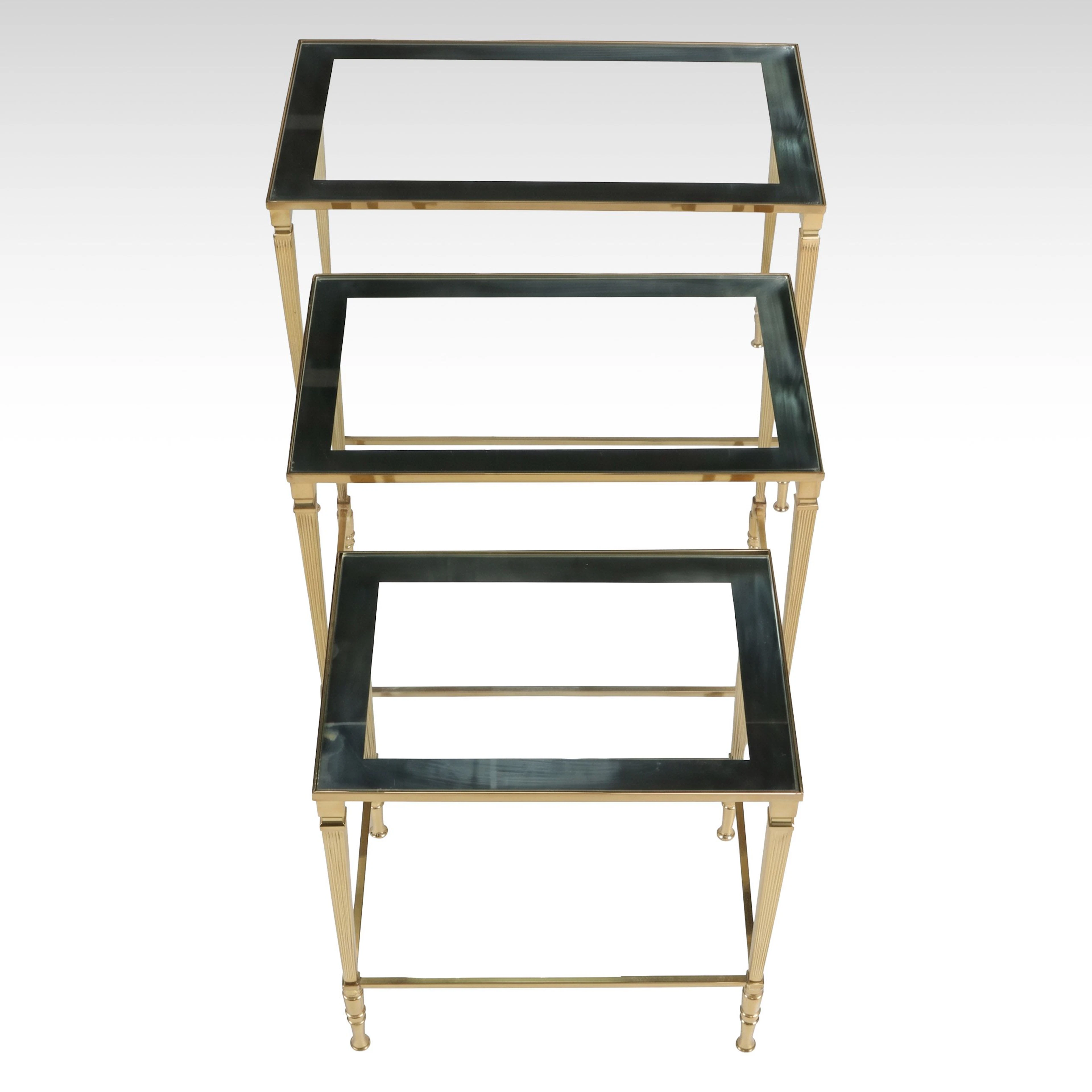 Set of Three Hollywood Regency Gilded Nesting Tables
