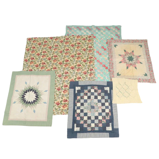Hand-Stitched Patchwork Quilt Shams with Crib Blankets