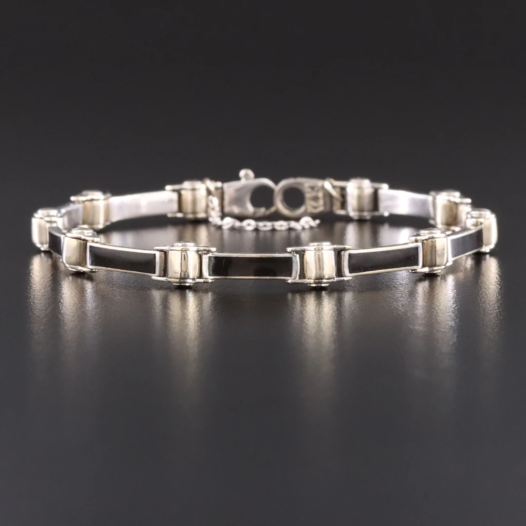 14K Enamel Bar Bracelet