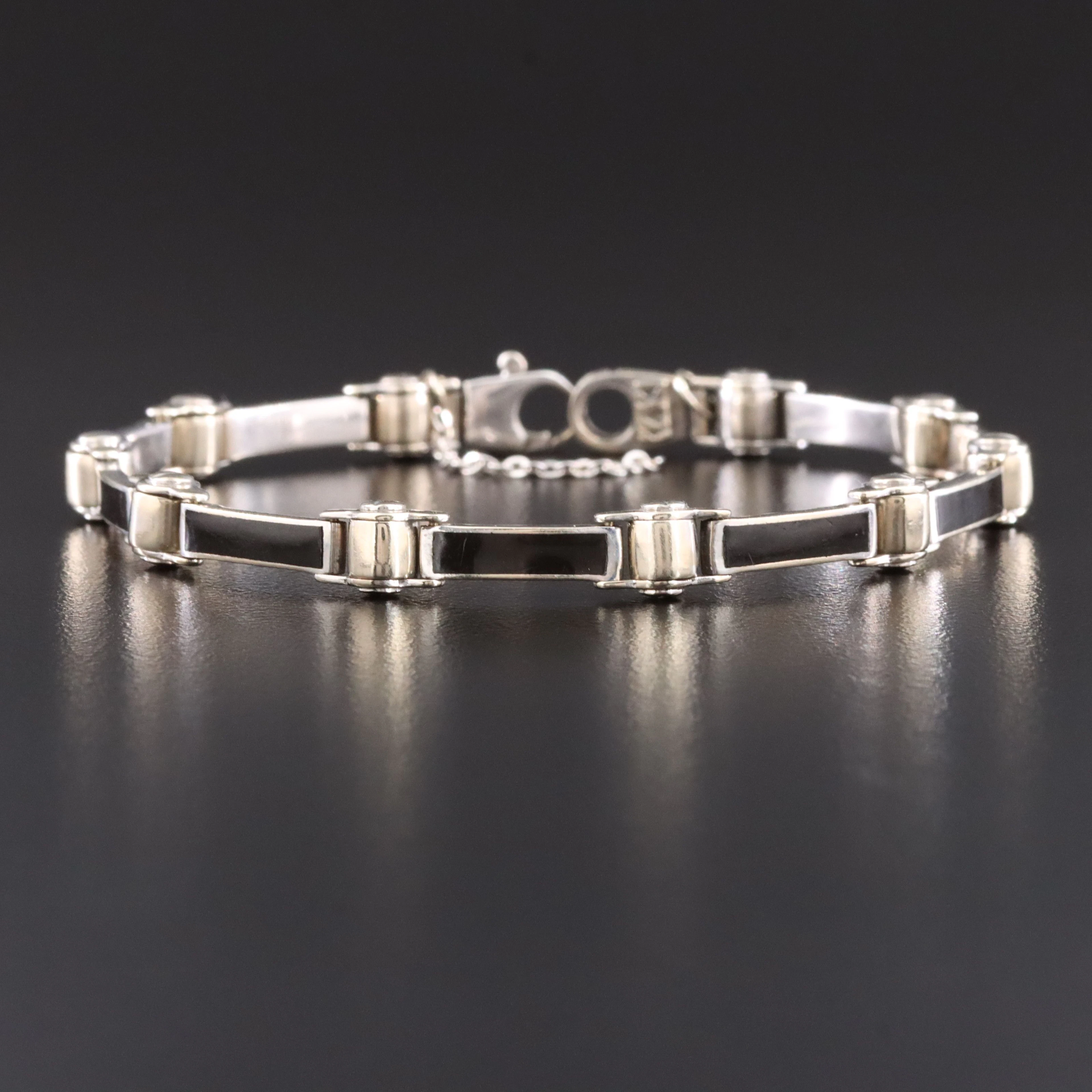 14K Enamel Bar Bracelet