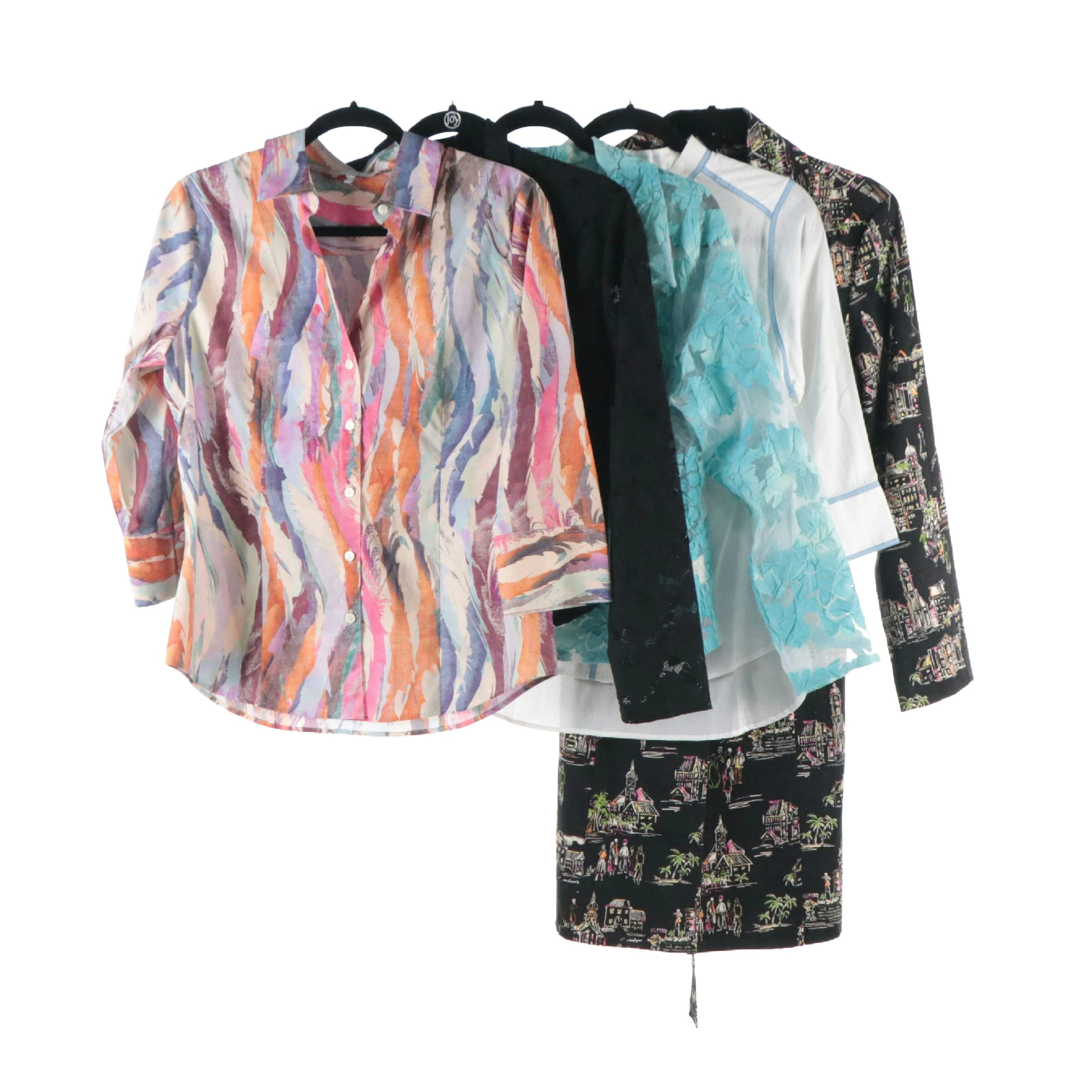 Silkland Printed Button Front Mid-Length Jacket, Hinson Wu & Other