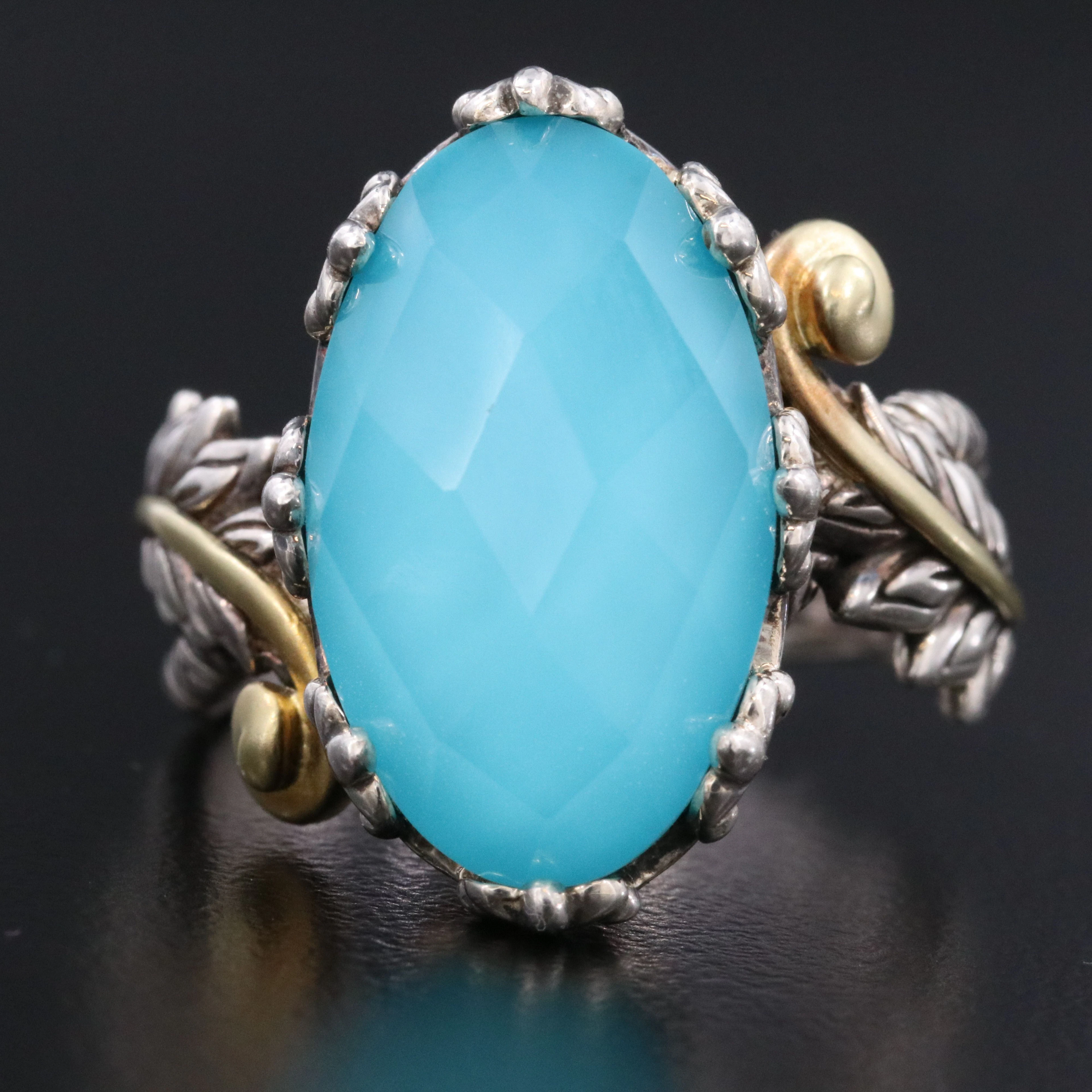 Barbara Bixby Sterling Quartz Doublet Ring with 18K Accents