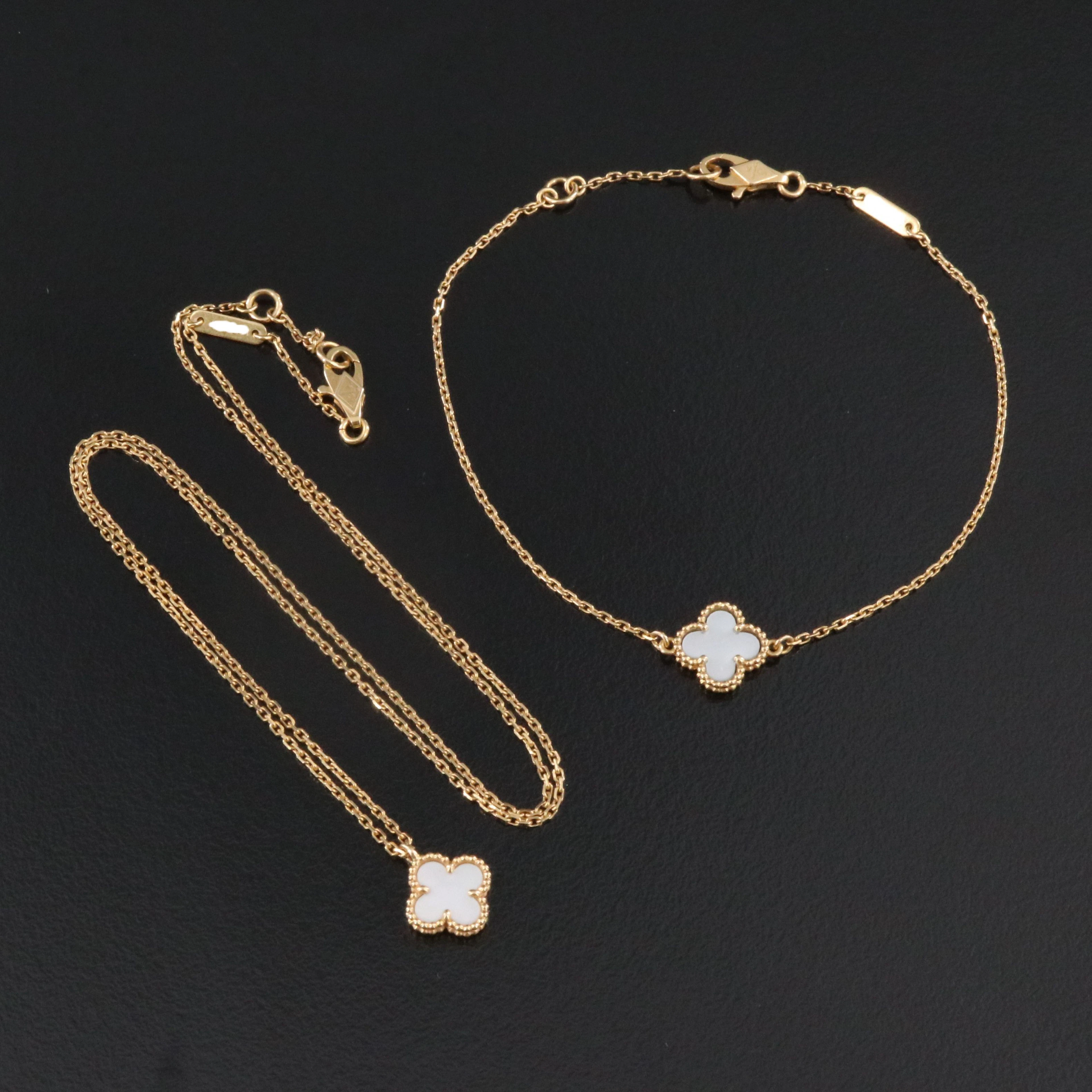 Van Cleef & Arpels Sweet Alhambra 18K Mother of Pearl Necklace and