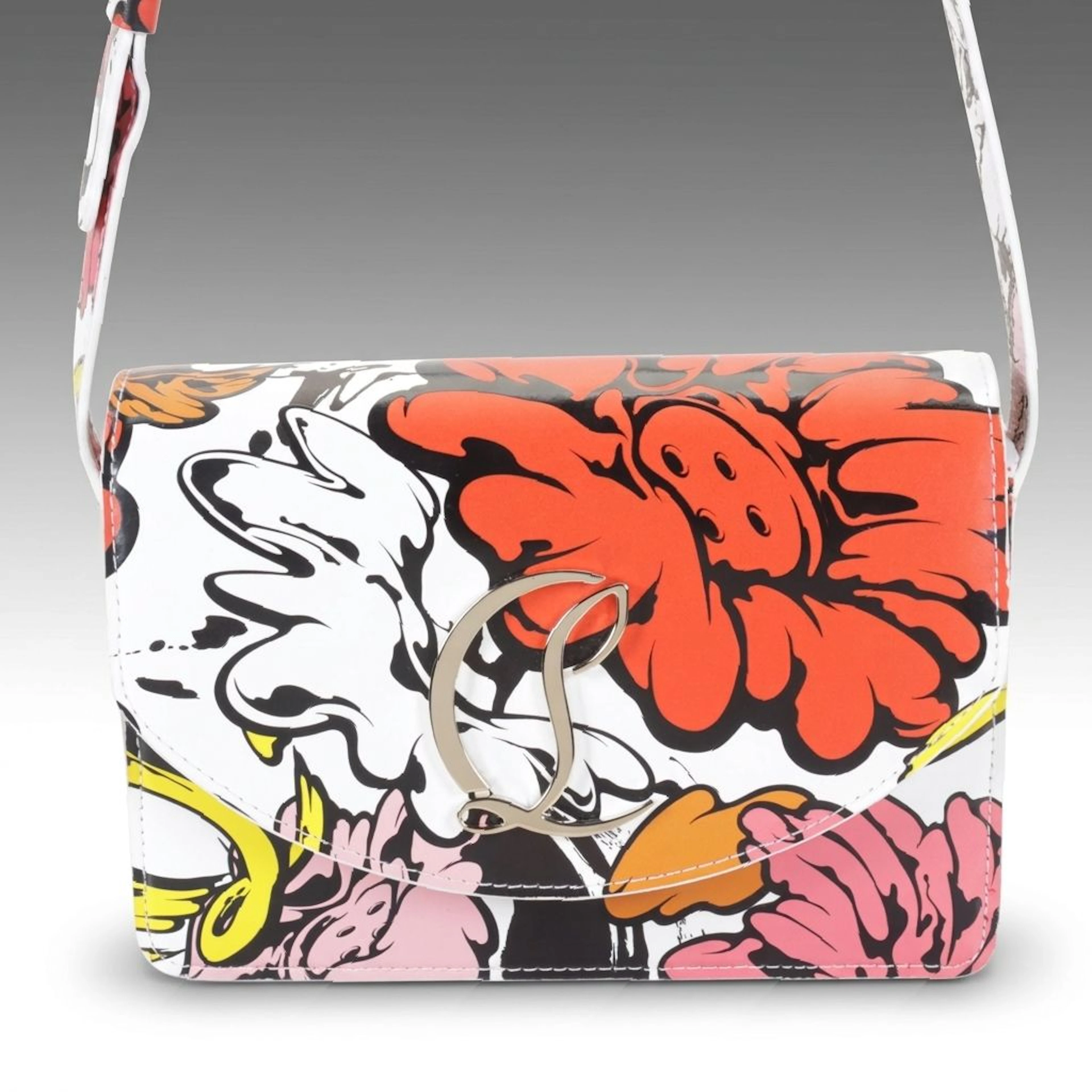 Christian Louboutin X SHUN SUDO Crossbody Bag in Flower Print Calfskin Leather