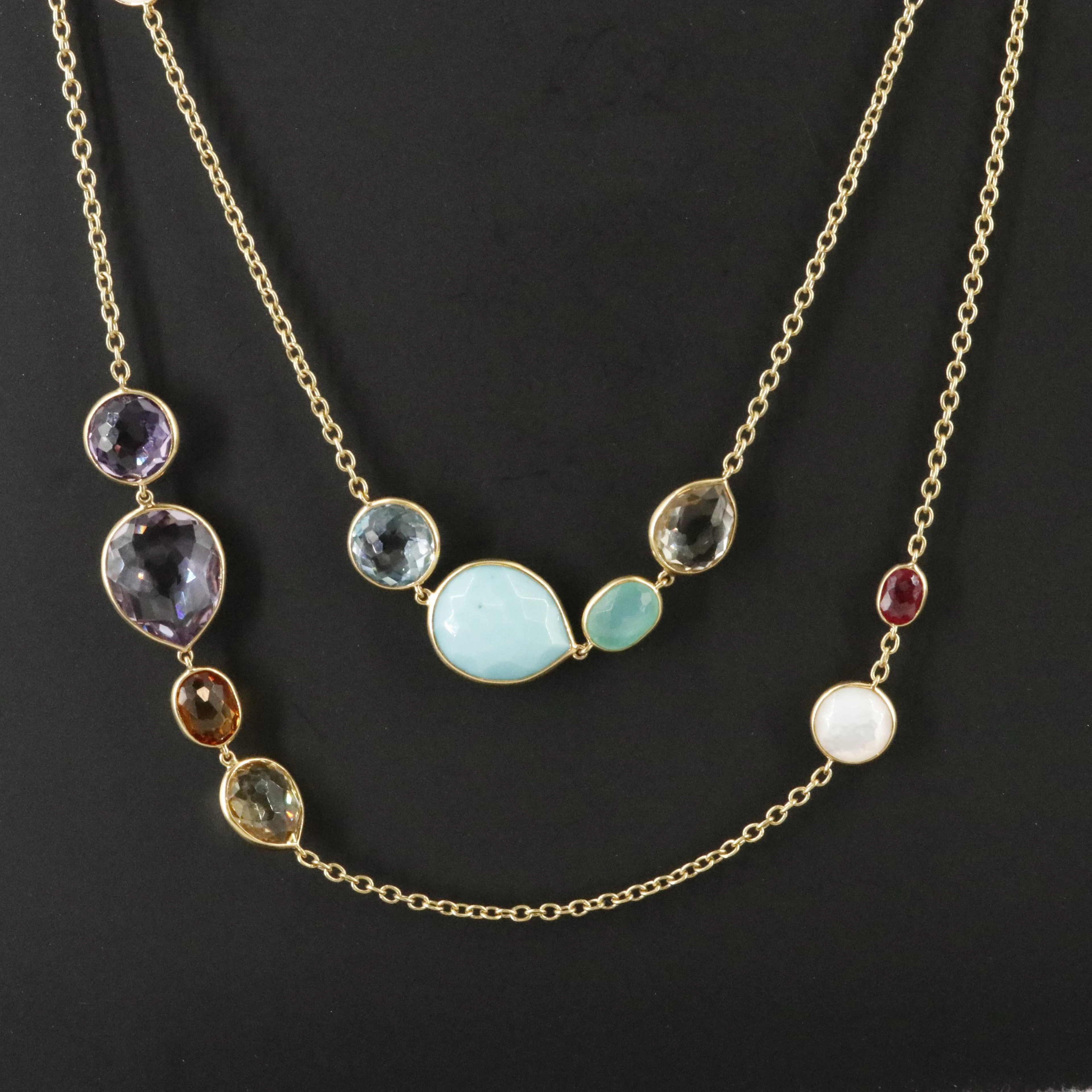 Ippolita Rock Candy 18K Mixed Gemstone Station Necklace
