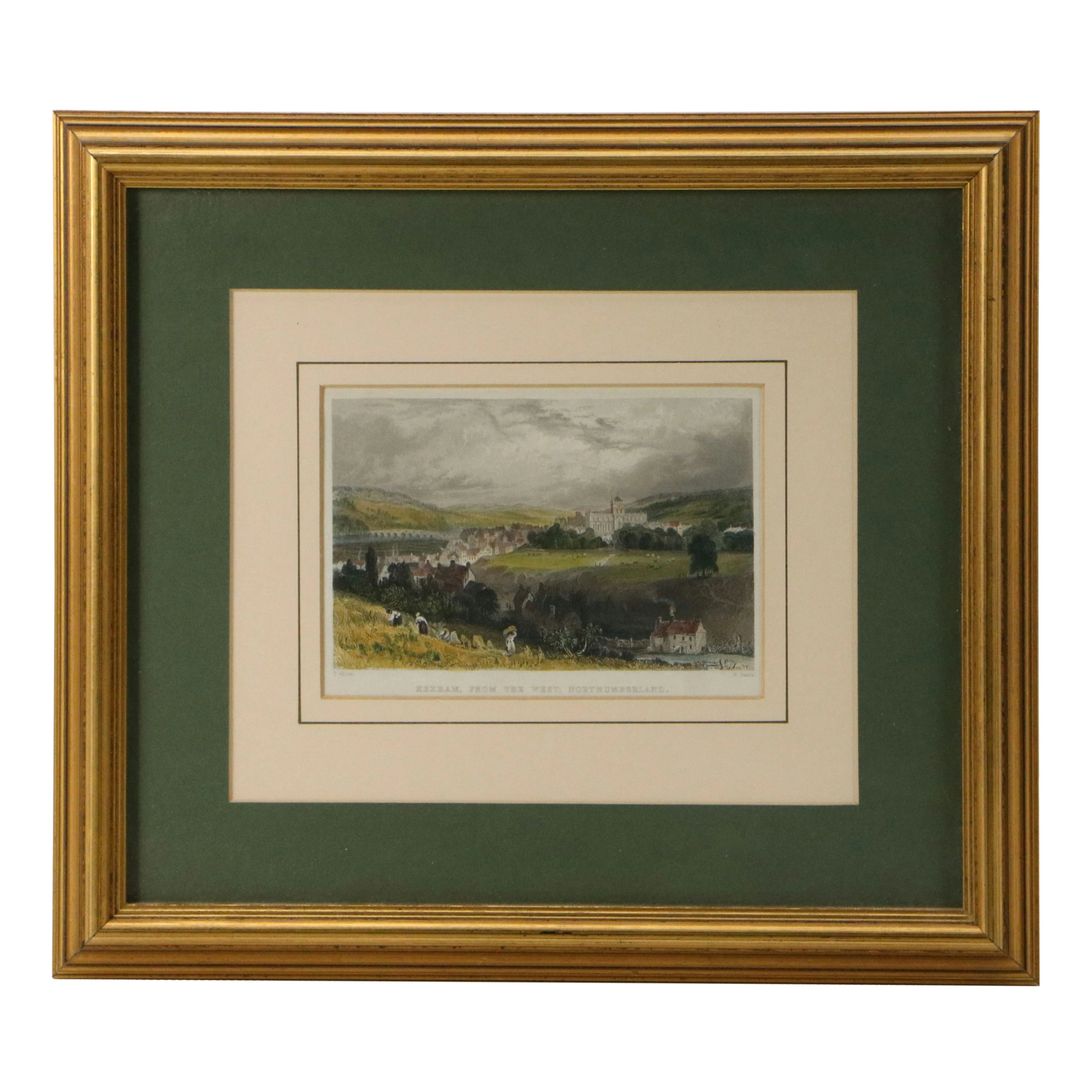 After Robert Sands Engraving "Hexham, From the West, Northumberland"