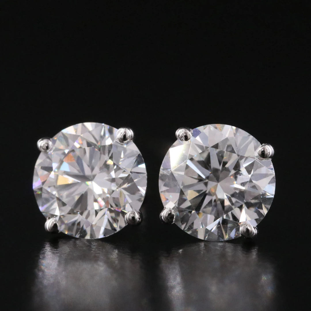 14K 3.00 CTW Lab Grown Diamond Solitaire Earrings with IGI Reports