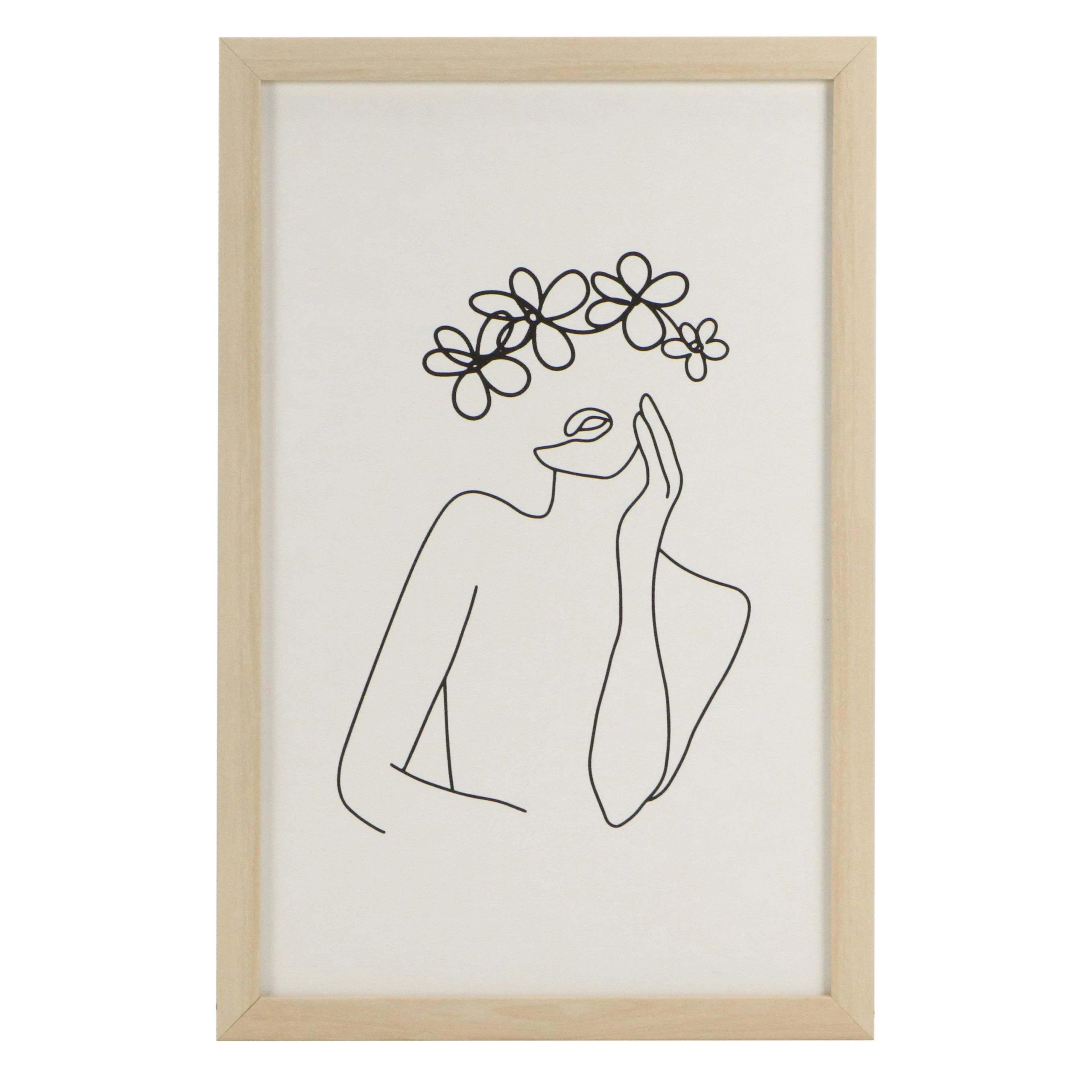 Minimalist Line Art of Female Figure, 21st Century