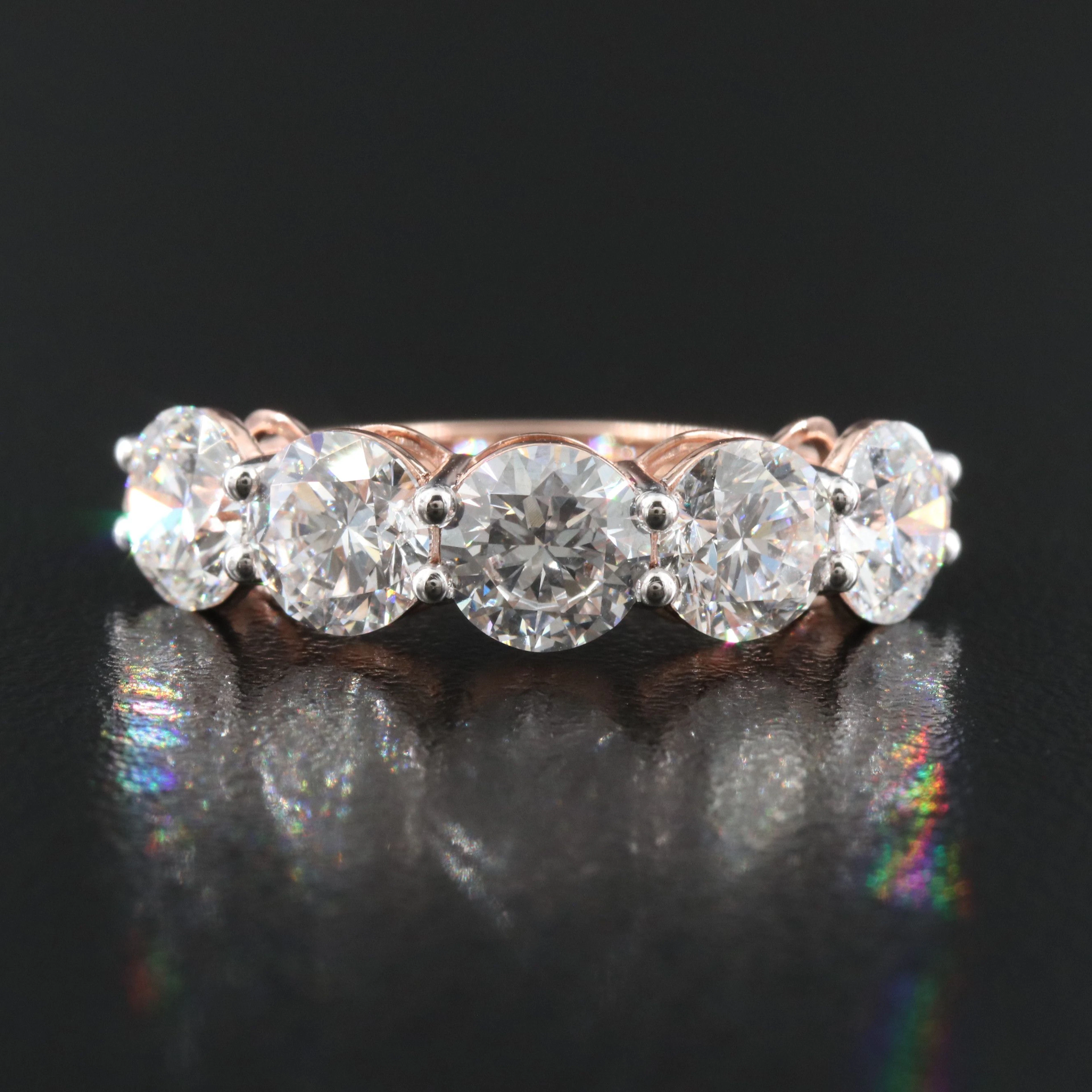14K Rose Gold 3.92 CTW Lab Grown Diamond Ring
