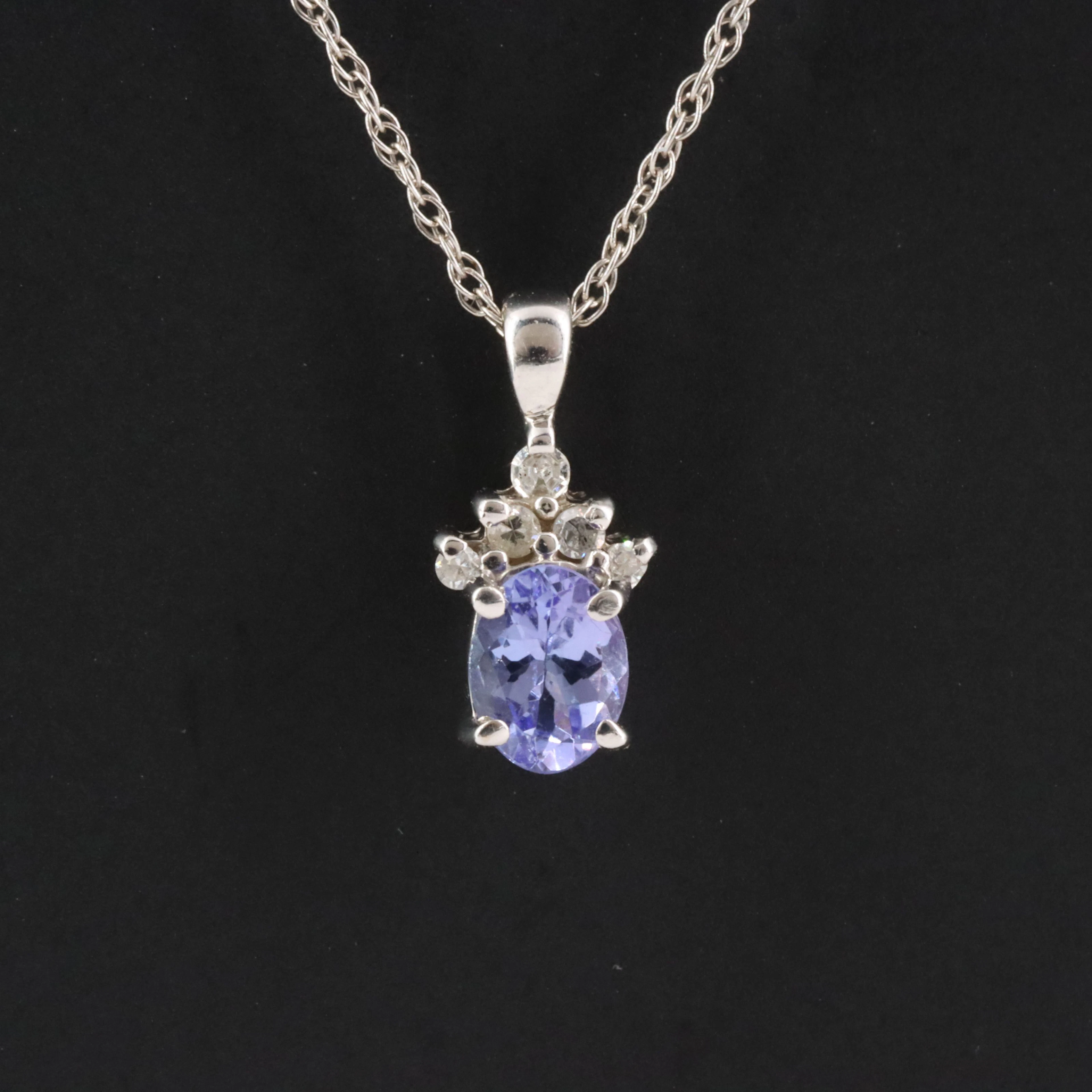14K Tanzanite and Diamond Pendant Necklace