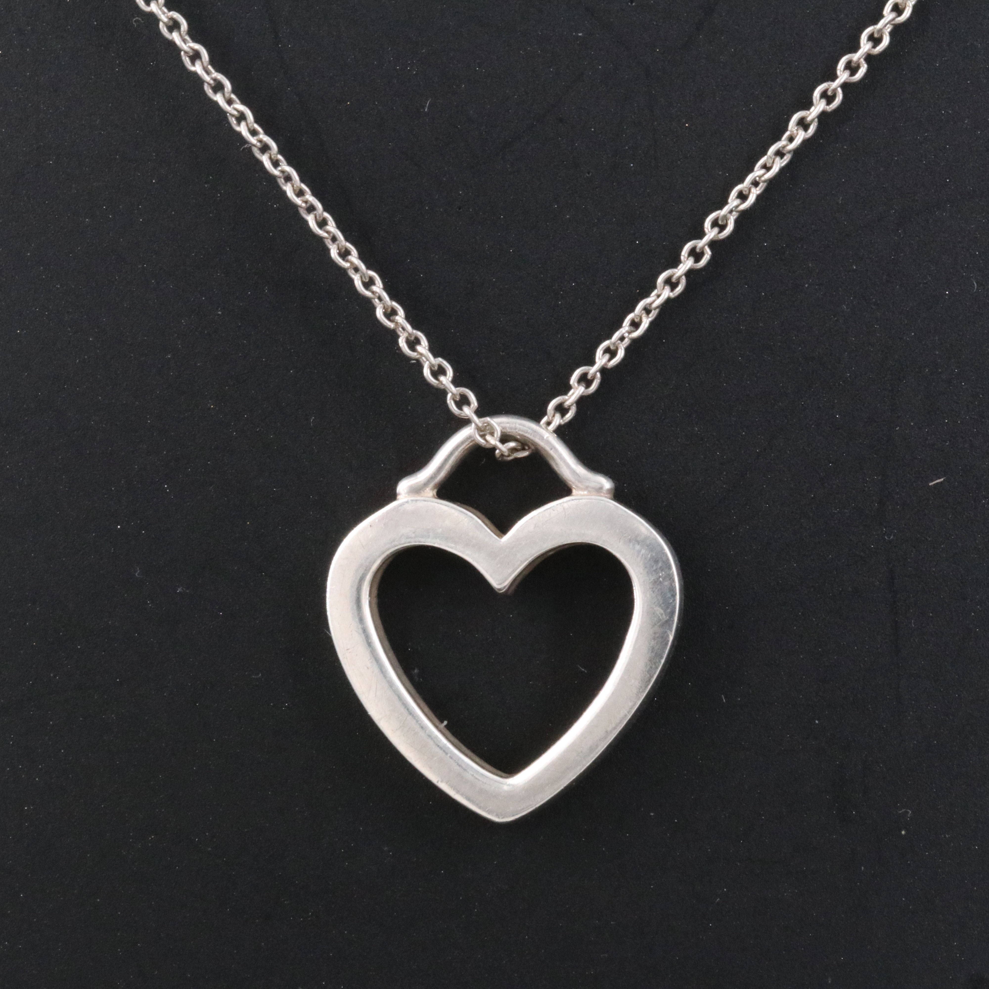 Tiffany & Co. Sterling Sentimental Heart Pendant Necklace