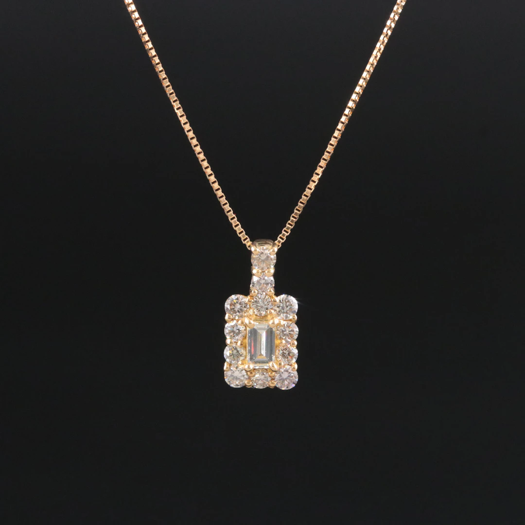 18K 0.40 CTW Diamond Pendant Necklace