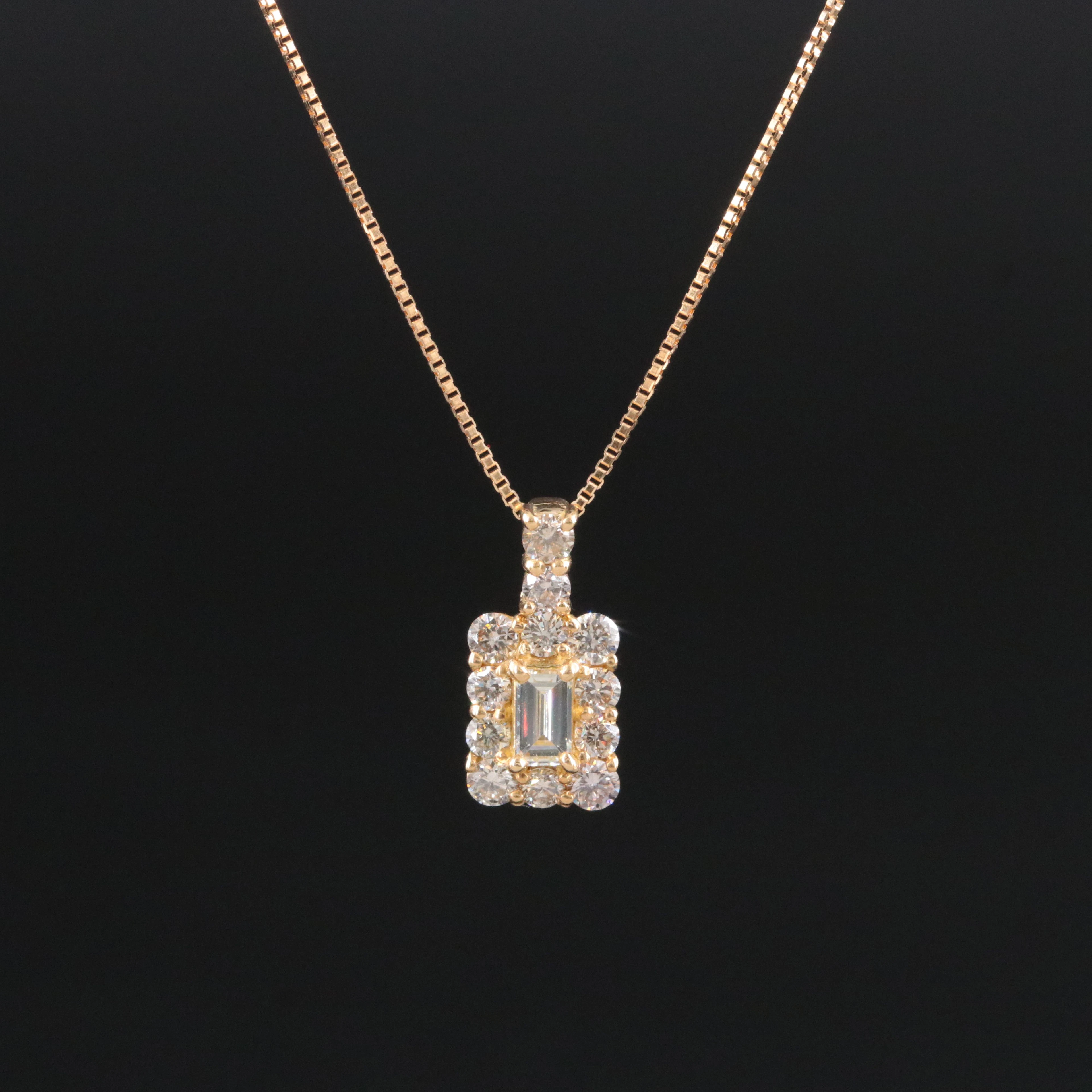 18K 0.40 CTW Diamond Pendant Necklace
